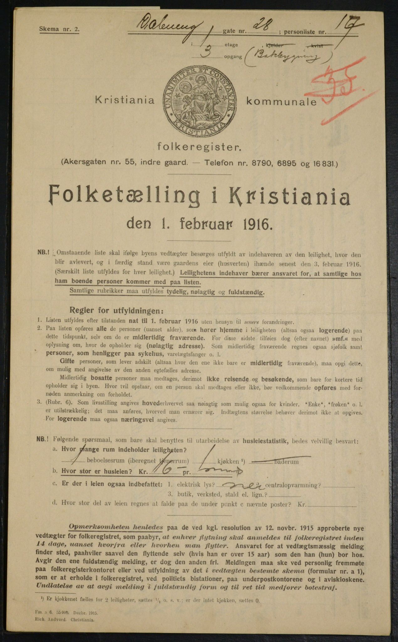 OBA, Municipal Census 1916 for Kristiania, 1916, p. 17702