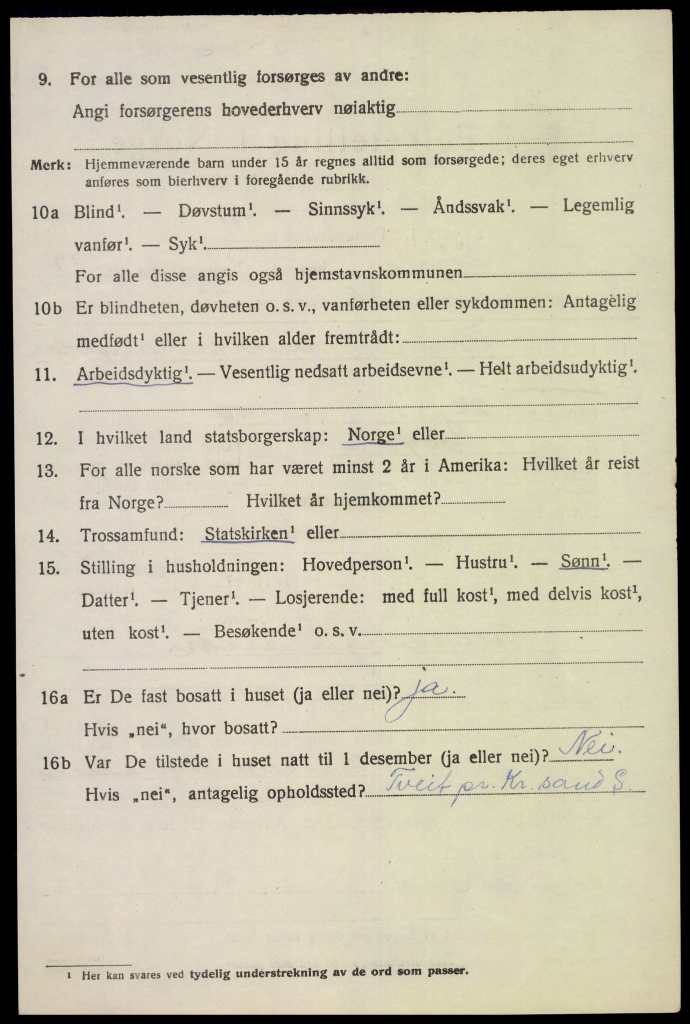 SAK, 1920 census for Søgne, 1920, p. 6184