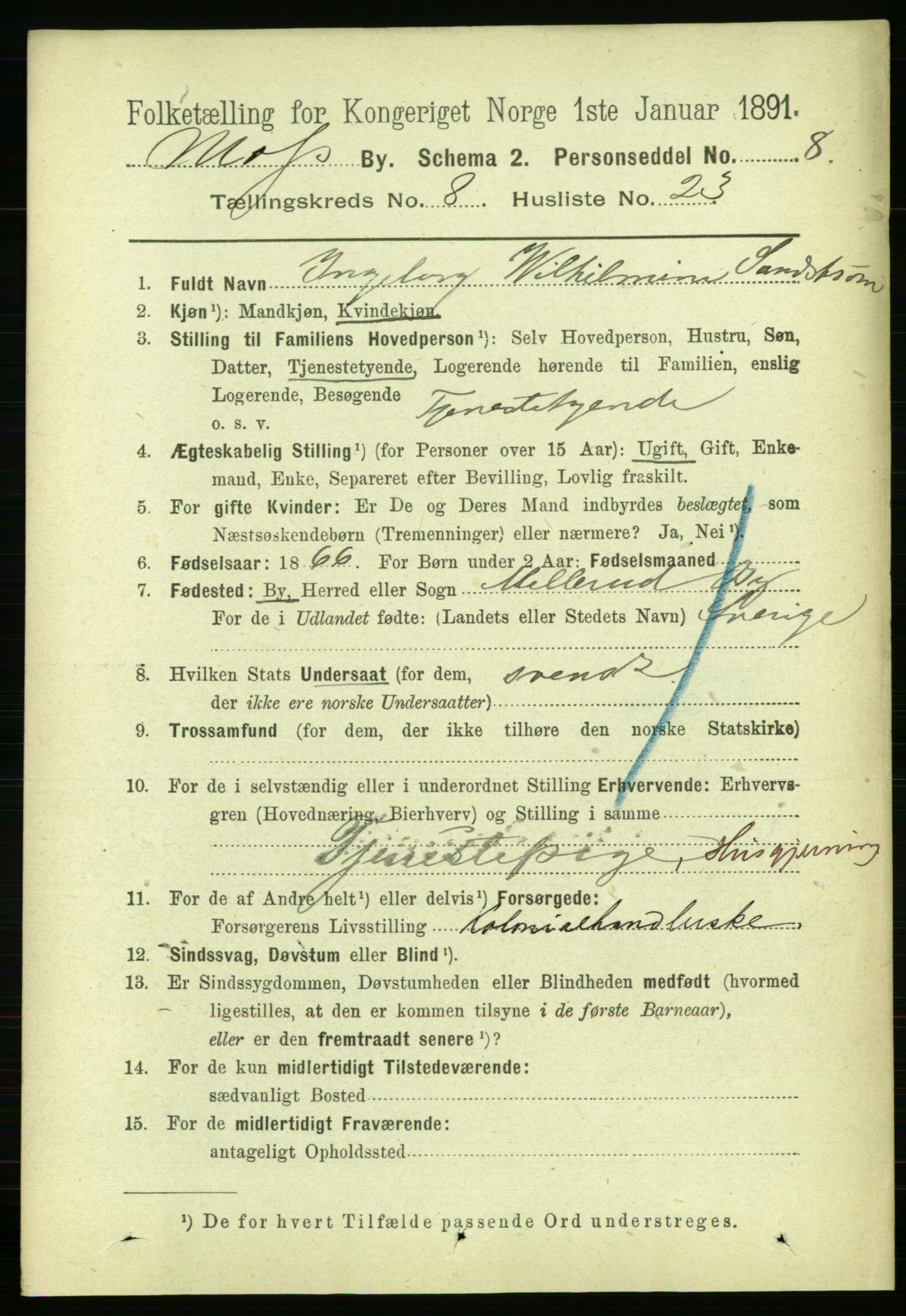 RA, 1891 census for 0104 Moss, 1891, p. 5104