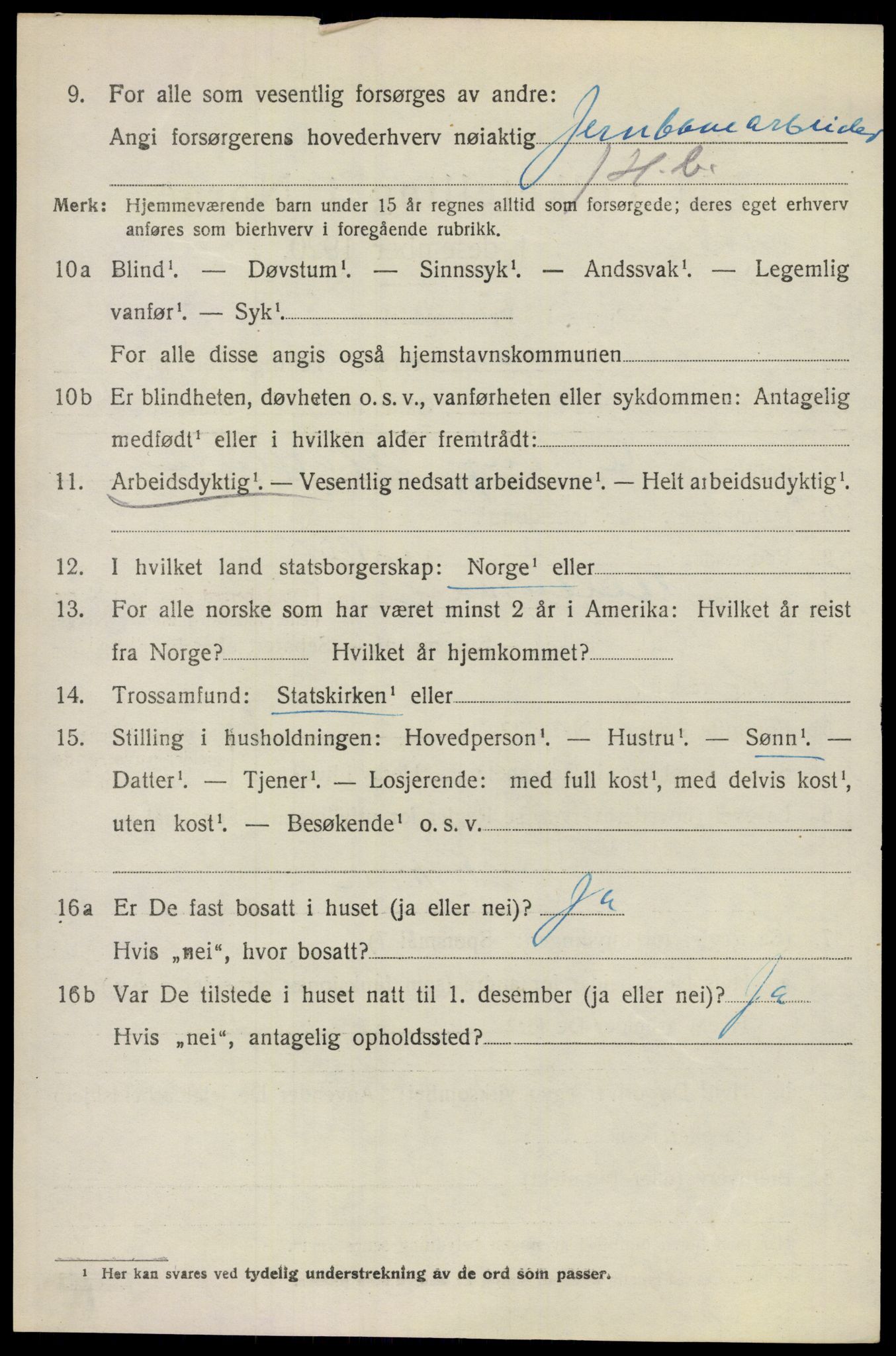 SAO, 1920 census for Ullensaker, 1920, p. 8822
