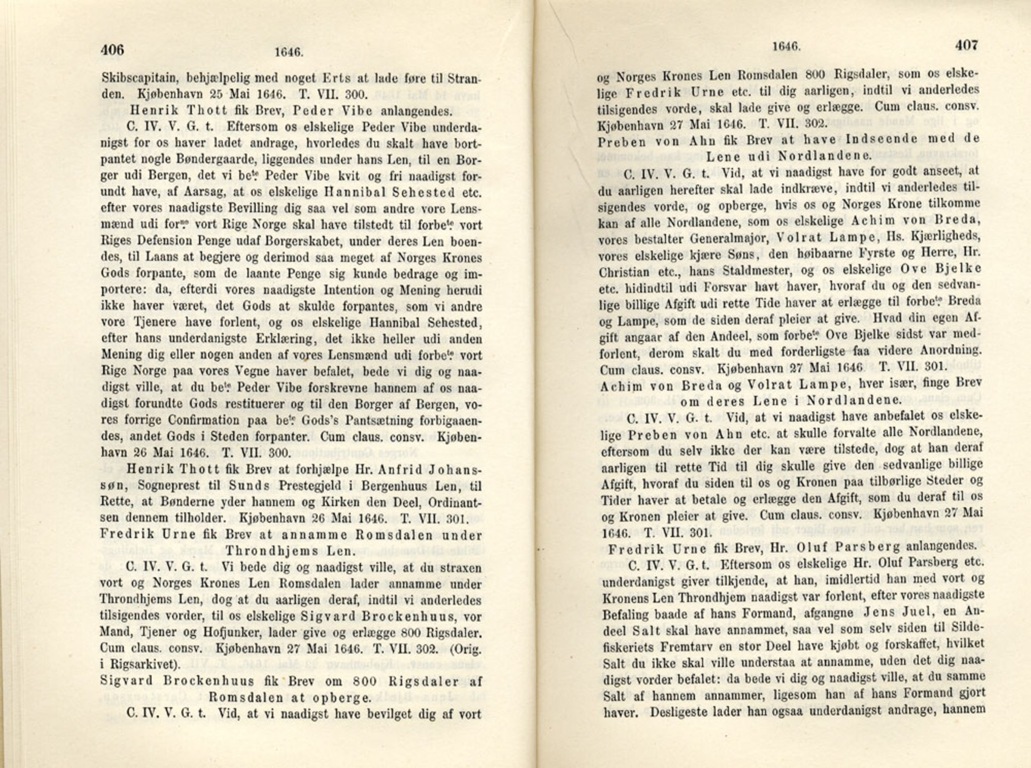 Publikasjoner utgitt av Det Norske Historiske Kildeskriftfond, PUBL/-/-/-: Norske Rigs-Registranter, bind 8, 1641-1648, p. 406-407