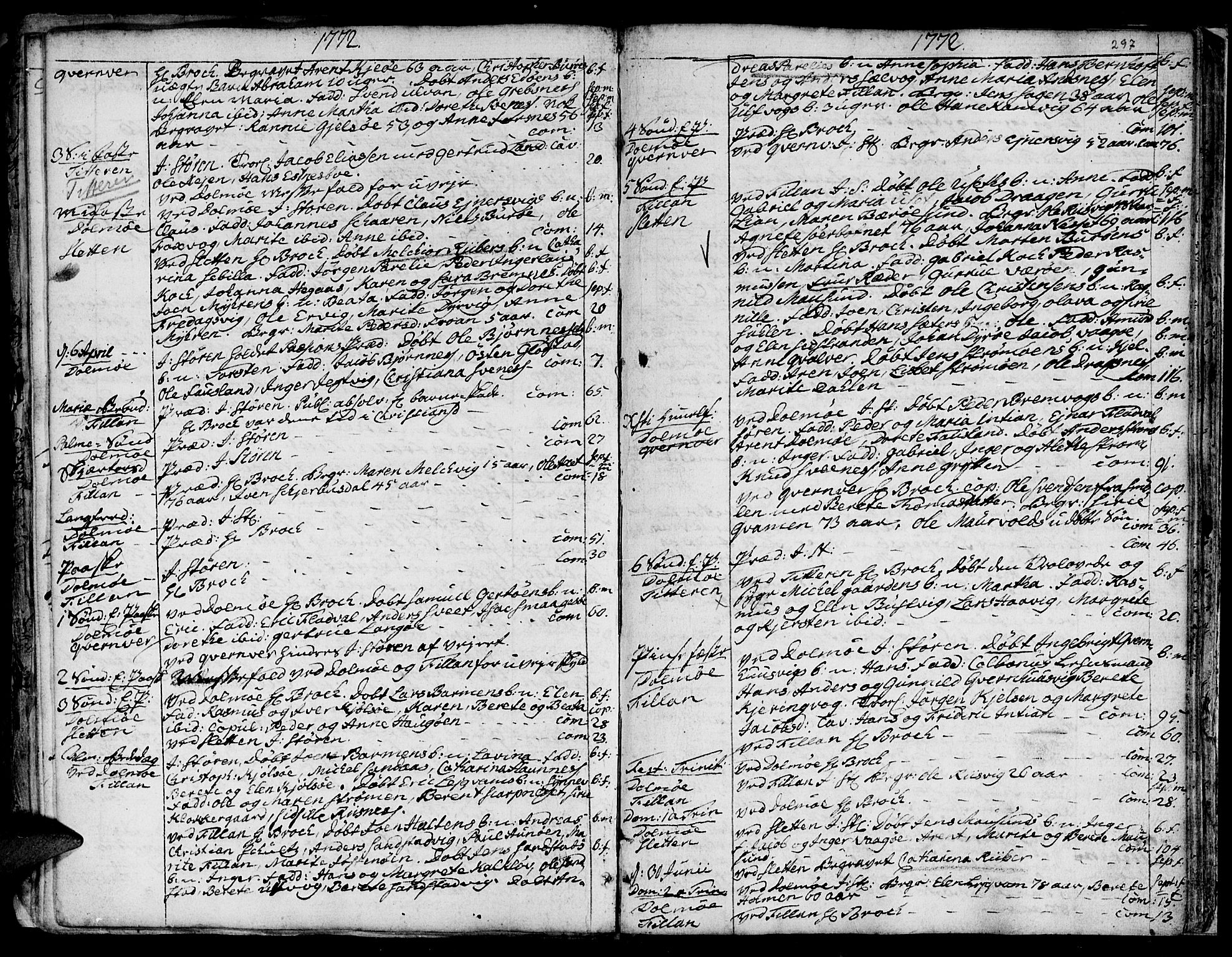 Ministerialprotokoller, klokkerbøker og fødselsregistre - Sør-Trøndelag, SAT/A-1456/634/L0525: Parish register (official) no. 634A01, 1736-1775, p. 297