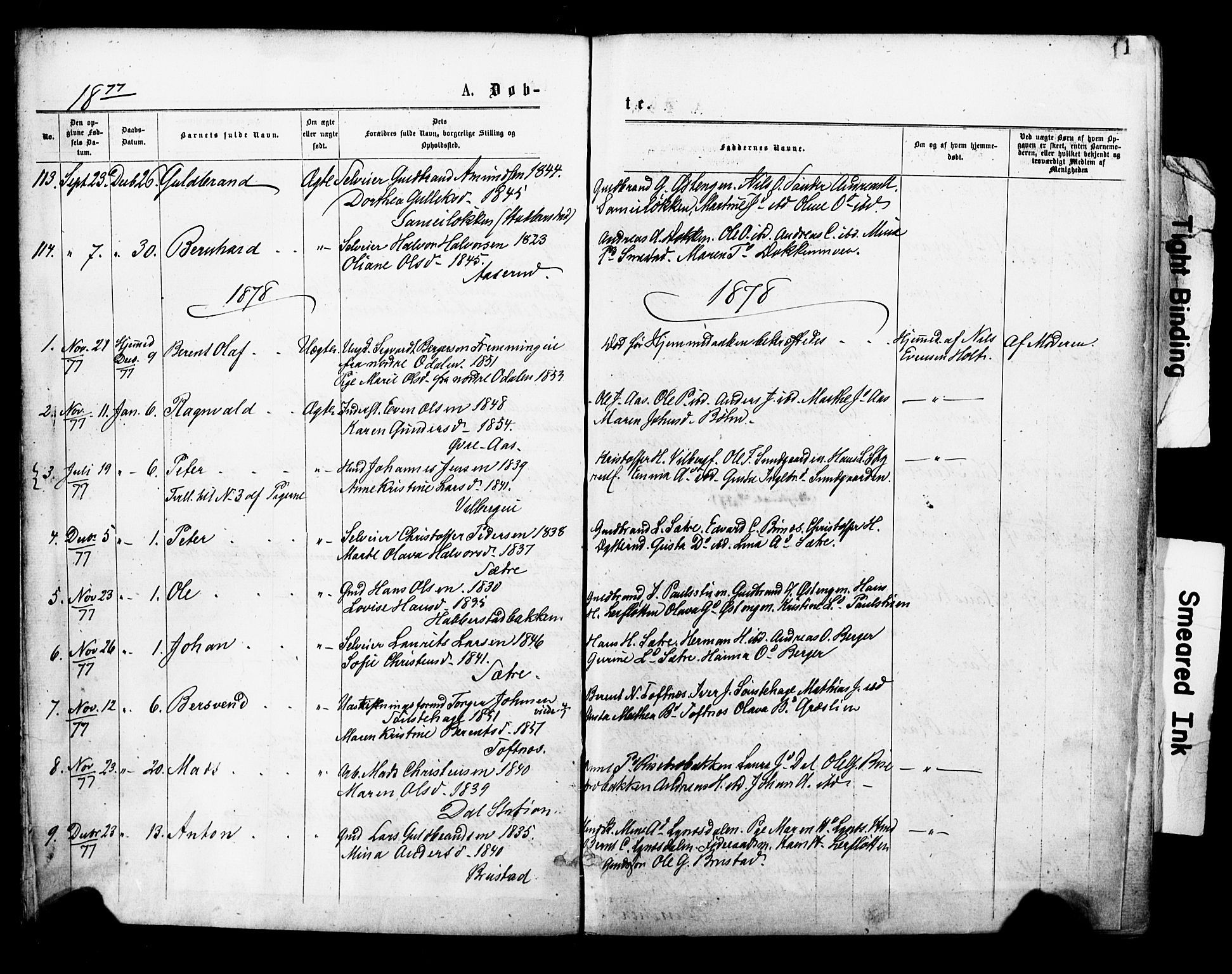 Eidsvoll prestekontor Kirkebøker, SAO/A-10888/F/Fa/L0001: Parish register (official) no. I 1, 1877-1881, p. 11