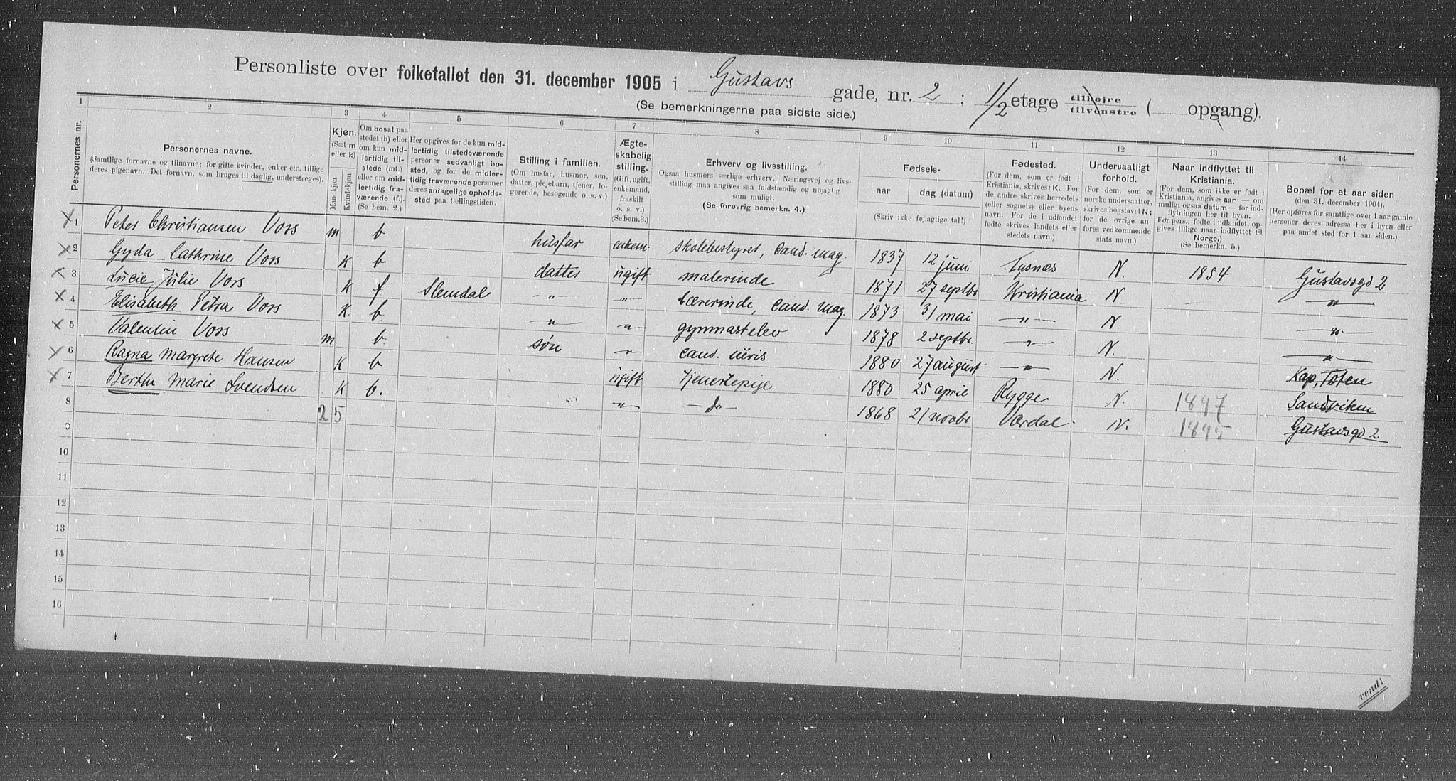 OBA, Municipal Census 1905 for Kristiania, 1905, p. 17066