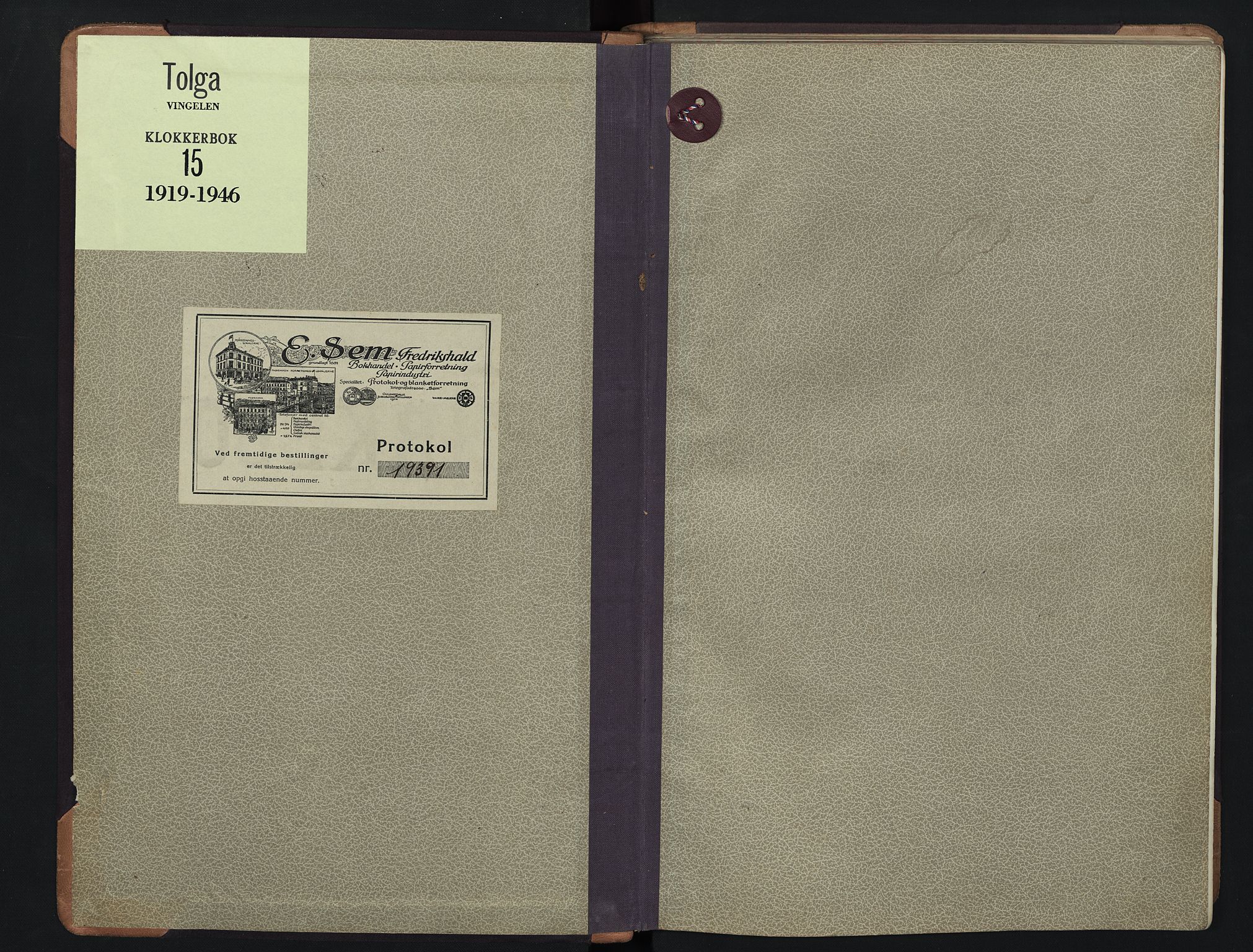 Tolga prestekontor, SAH/PREST-062/L/L0015: Parish register (copy) no. 15, 1919-1946