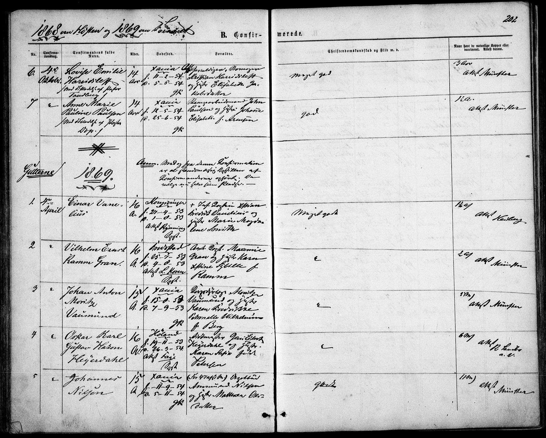 Garnisonsmenigheten Kirkebøker, SAO/A-10846/F/Fa/L0010: Parish register (official) no. 10, 1859-1869, p. 202