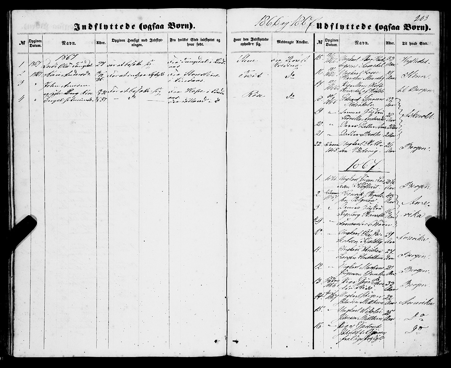 Gulen sokneprestembete, SAB/A-80201/H/Haa/Haaa/L0022: Parish register (official) no. A 22, 1859-1869, p. 263
