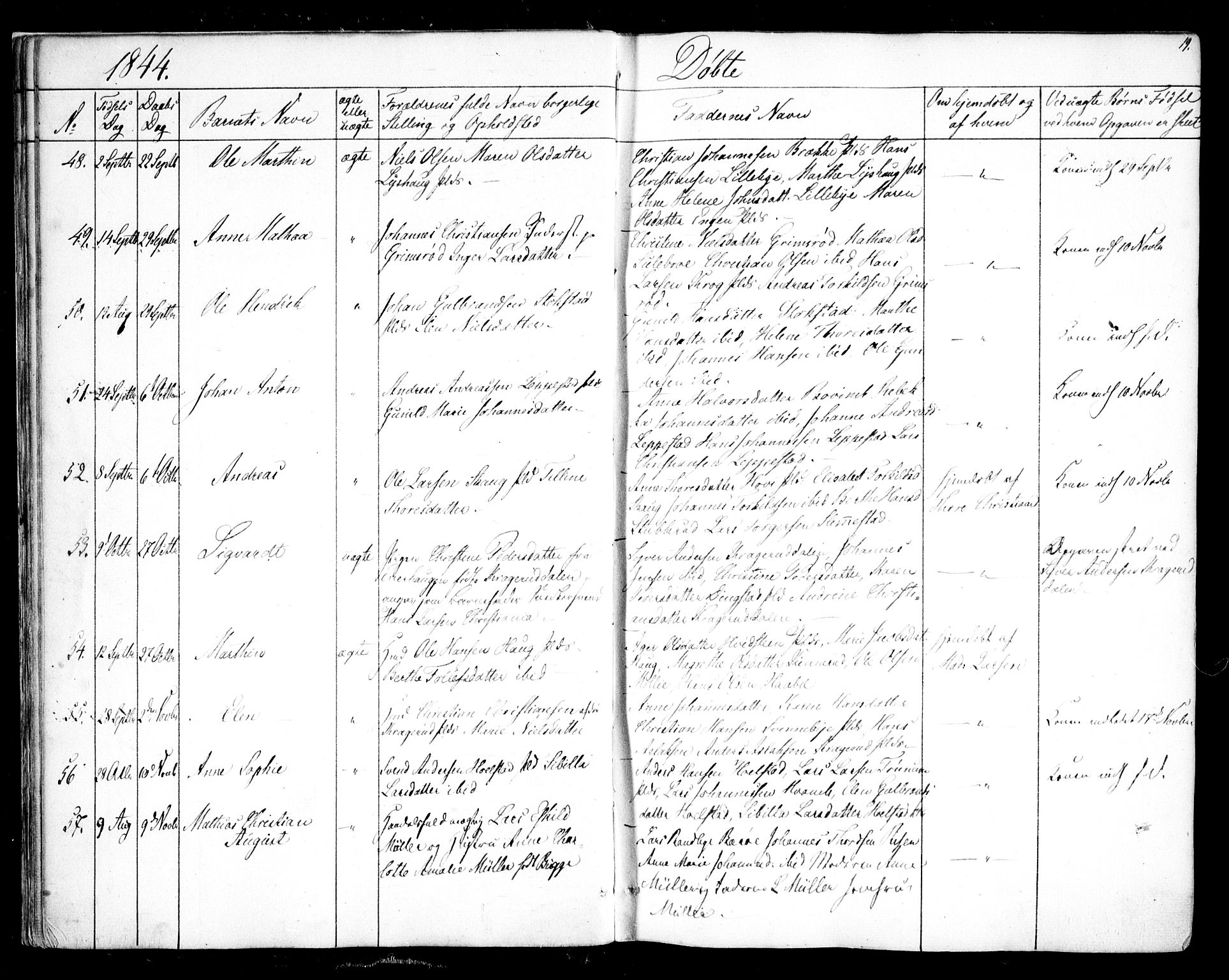 Hobøl prestekontor Kirkebøker, AV/SAO-A-2002/F/Fa/L0003: Parish register (official) no. I 3, 1842-1864, p. 19