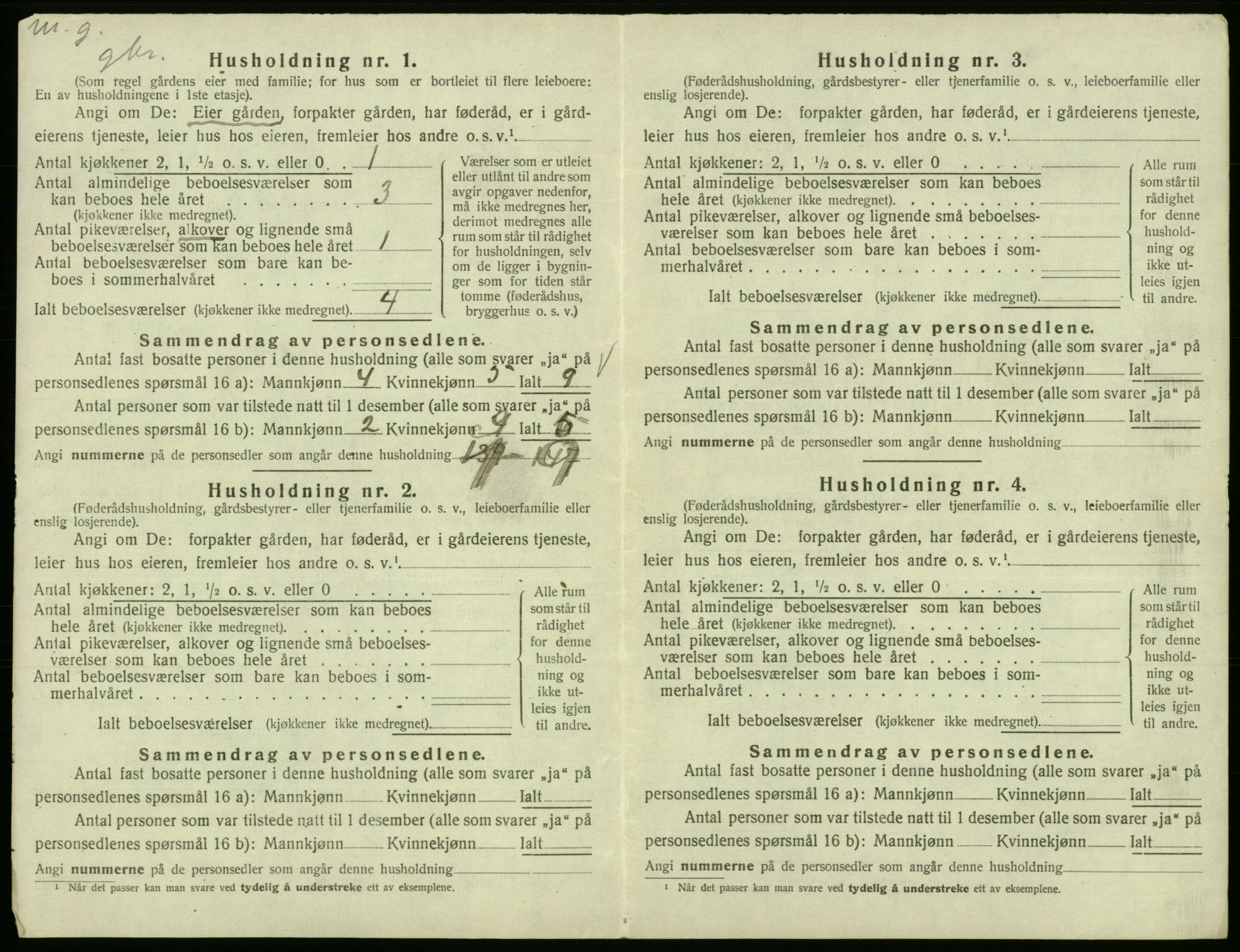 SAB, 1920 census for Fitjar, 1920, p. 455