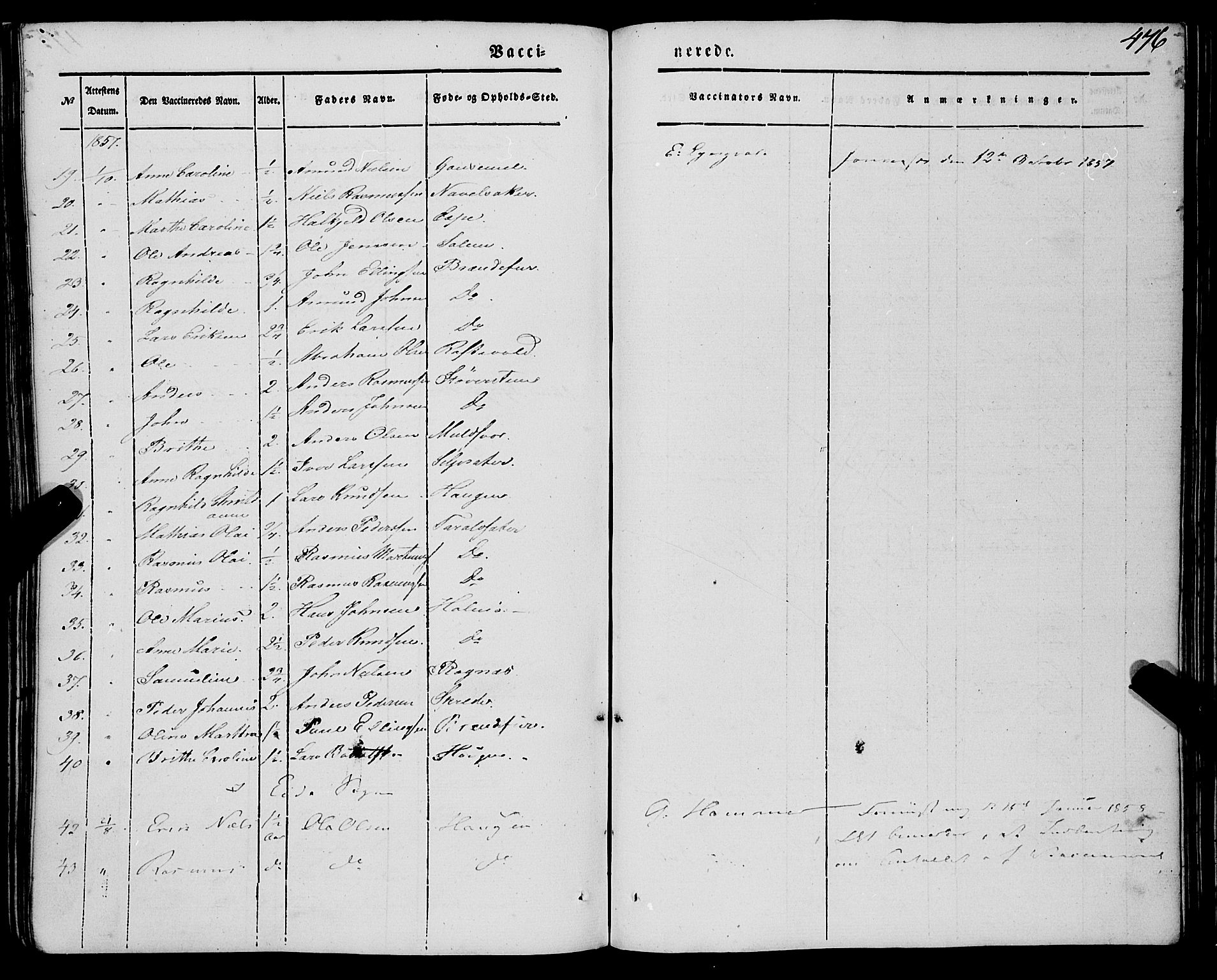 Eid sokneprestembete, AV/SAB-A-82301/H/Haa/Haaa/L0007: Parish register (official) no. A 7, 1844-1858, p. 476