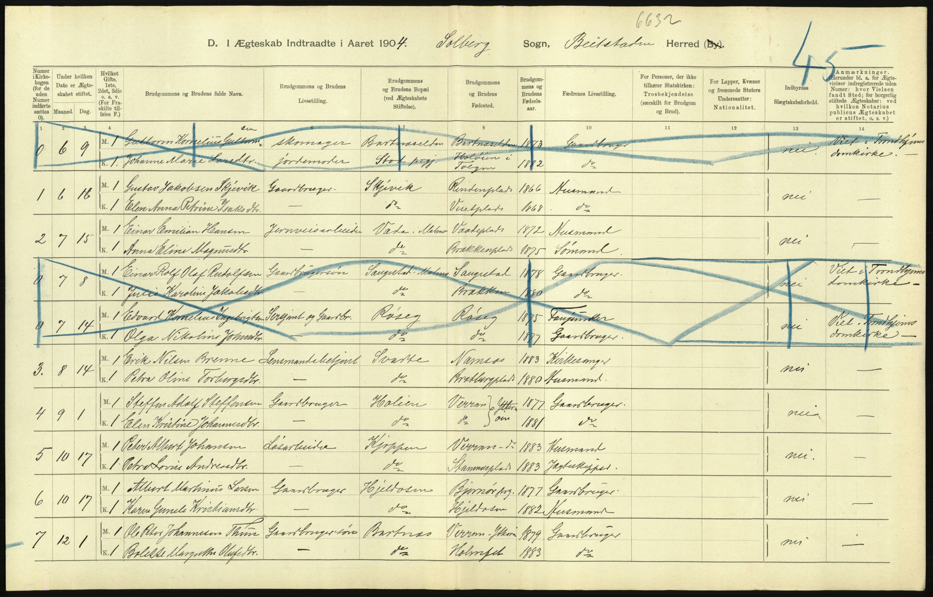 Statistisk sentralbyrå, Sosiodemografiske emner, Befolkning, AV/RA-S-2228/D/Df/Dfa/Dfab/L0019: Nordre Trondhjems amt: Fødte, gifte, døde, 1904, p. 375