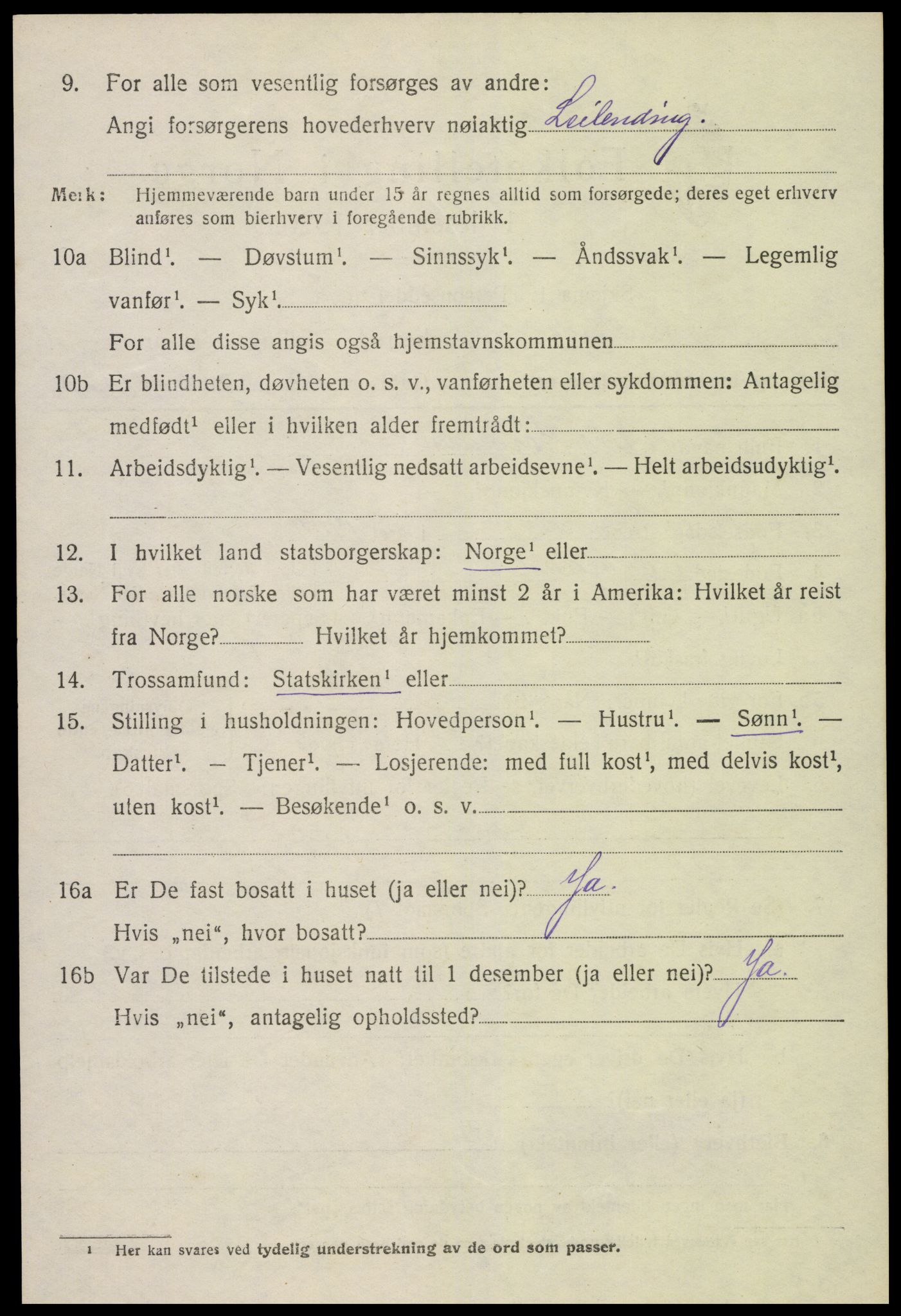 SAK, 1920 census for Froland, 1920, p. 3638