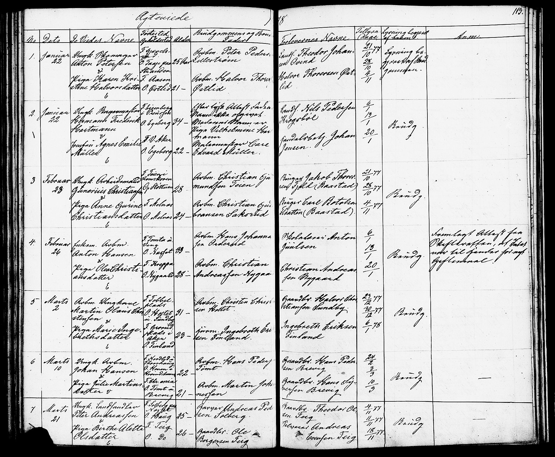 Enebakk prestekontor Kirkebøker, SAO/A-10171c/F/Fa/L0012: Parish register (official) no. I 12, 1832-1882, p. 113