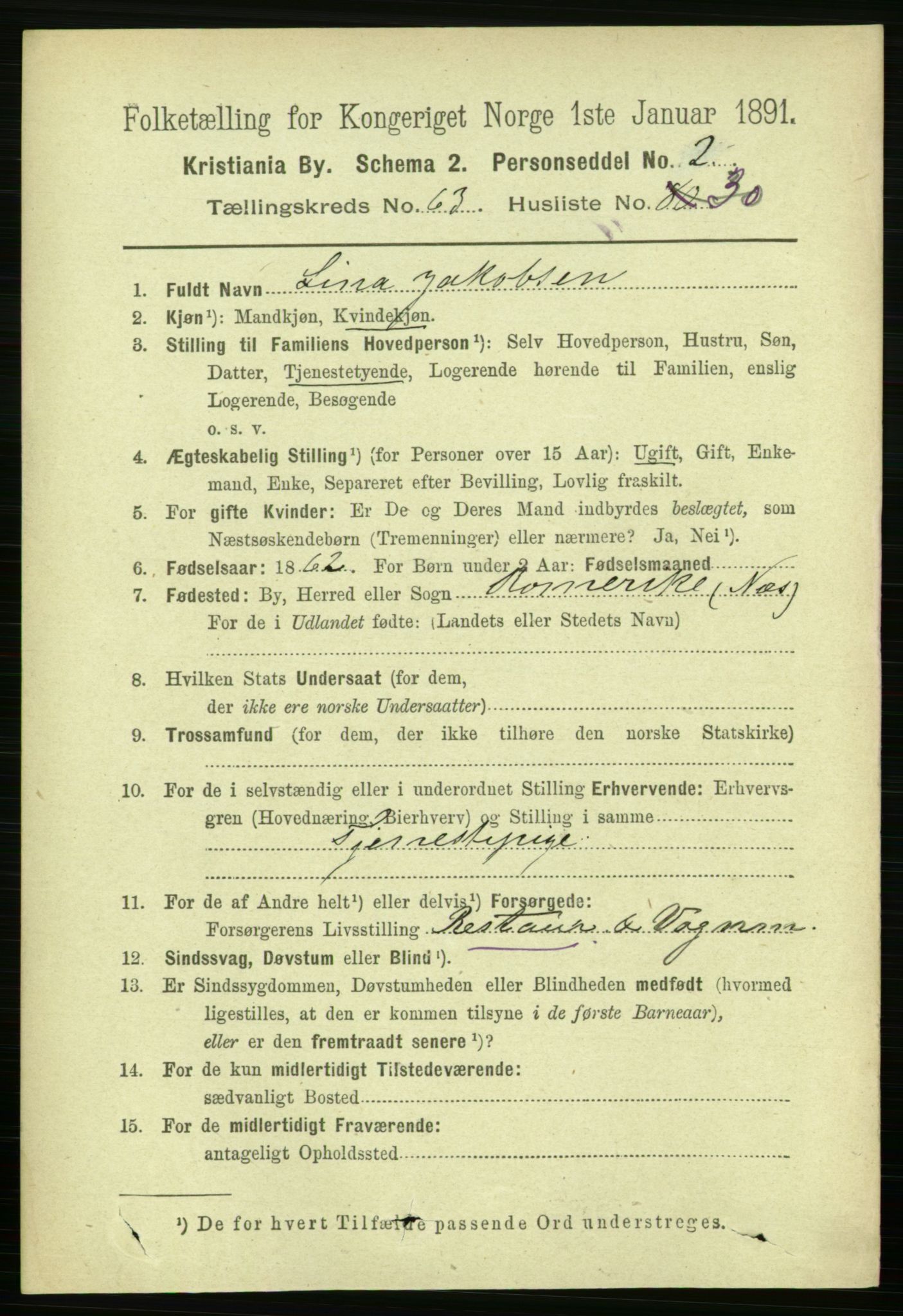 RA, 1891 census for 0301 Kristiania, 1891, p. 34283