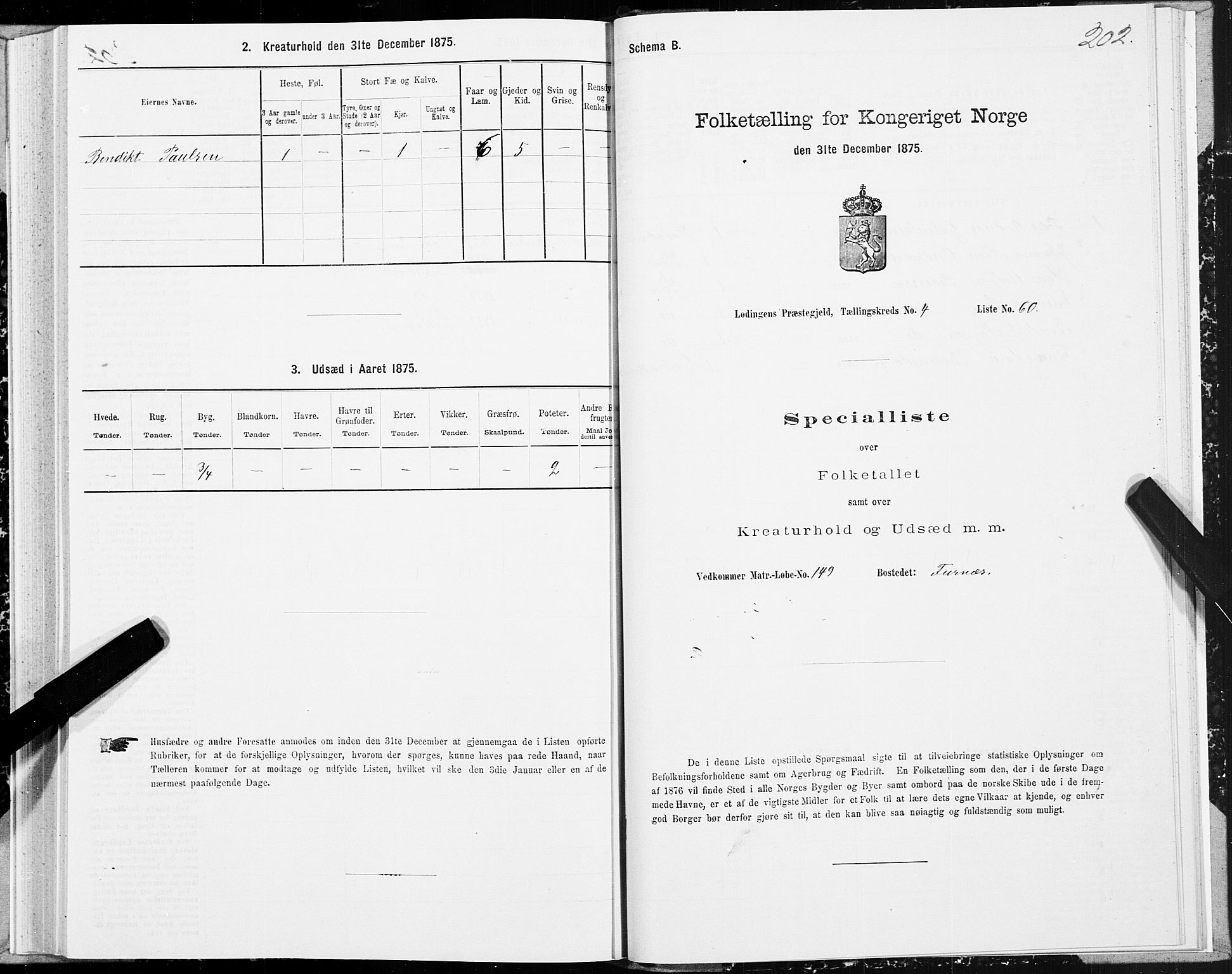 SAT, 1875 census for 1851P Lødingen, 1875, p. 2202