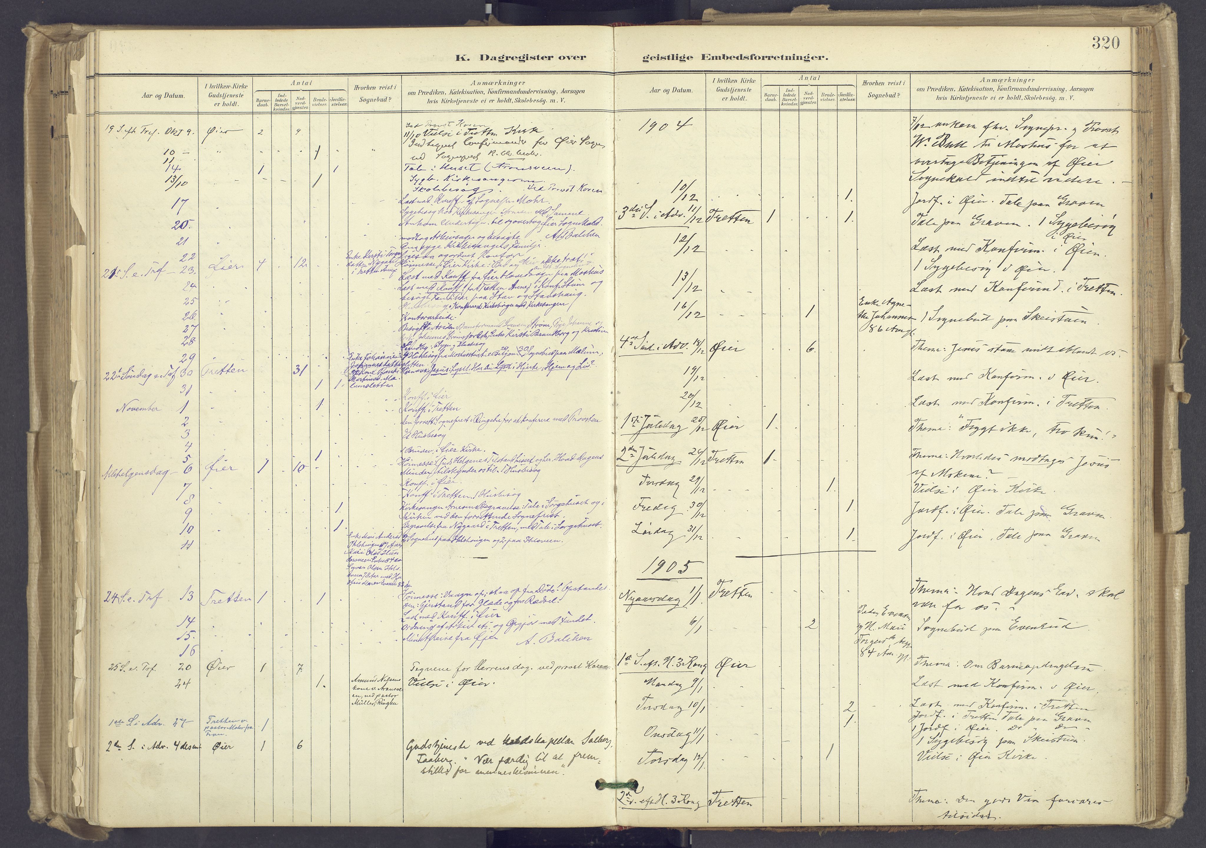 Øyer prestekontor, SAH/PREST-084/H/Ha/Haa/L0012: Parish register (official) no. 12, 1897-1920, p. 320