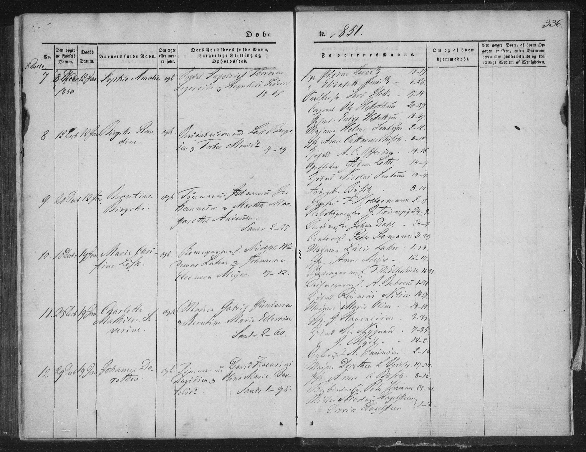 Korskirken sokneprestembete, SAB/A-76101/H/Haa/L0016: Parish register (official) no. B 2, 1841-1851, p. 336