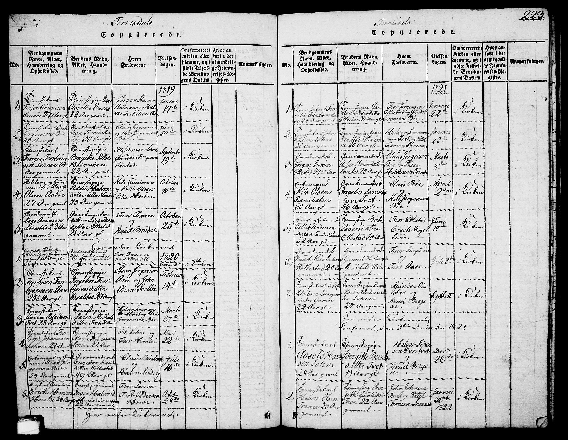 Drangedal kirkebøker, SAKO/A-258/G/Ga/L0001: Parish register (copy) no. I 1 /2, 1814-1856, p. 223