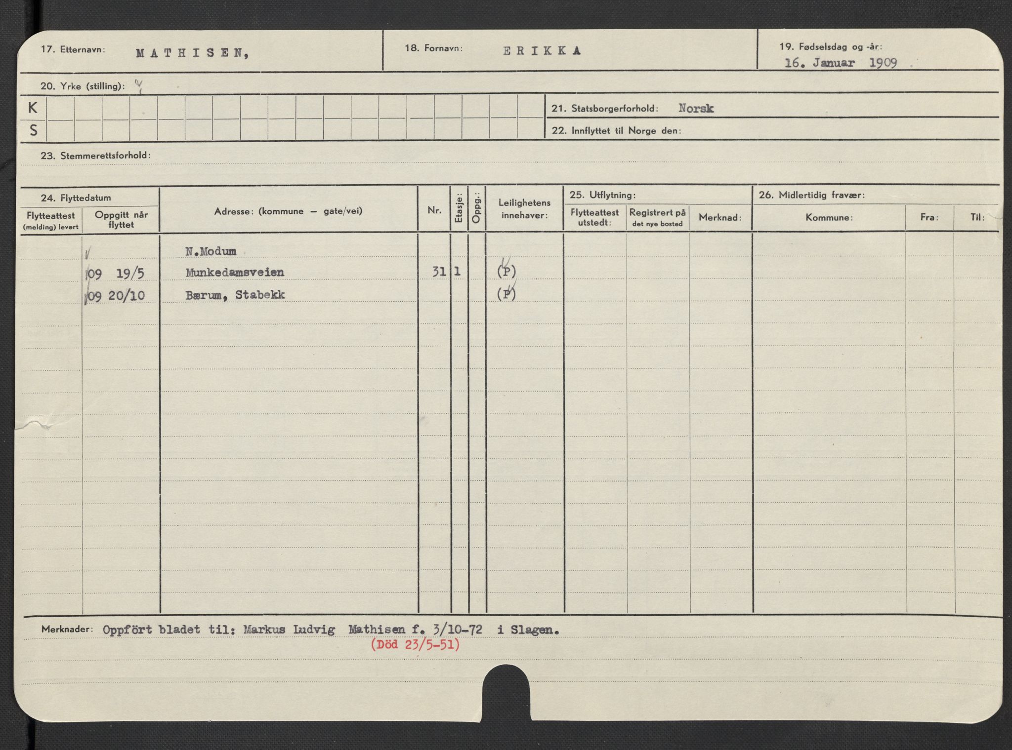 Oslo folkeregister, Registerkort, SAO/A-11715/F/Fa/Fac/L0020: Kvinner, 1906-1914, p. 699a