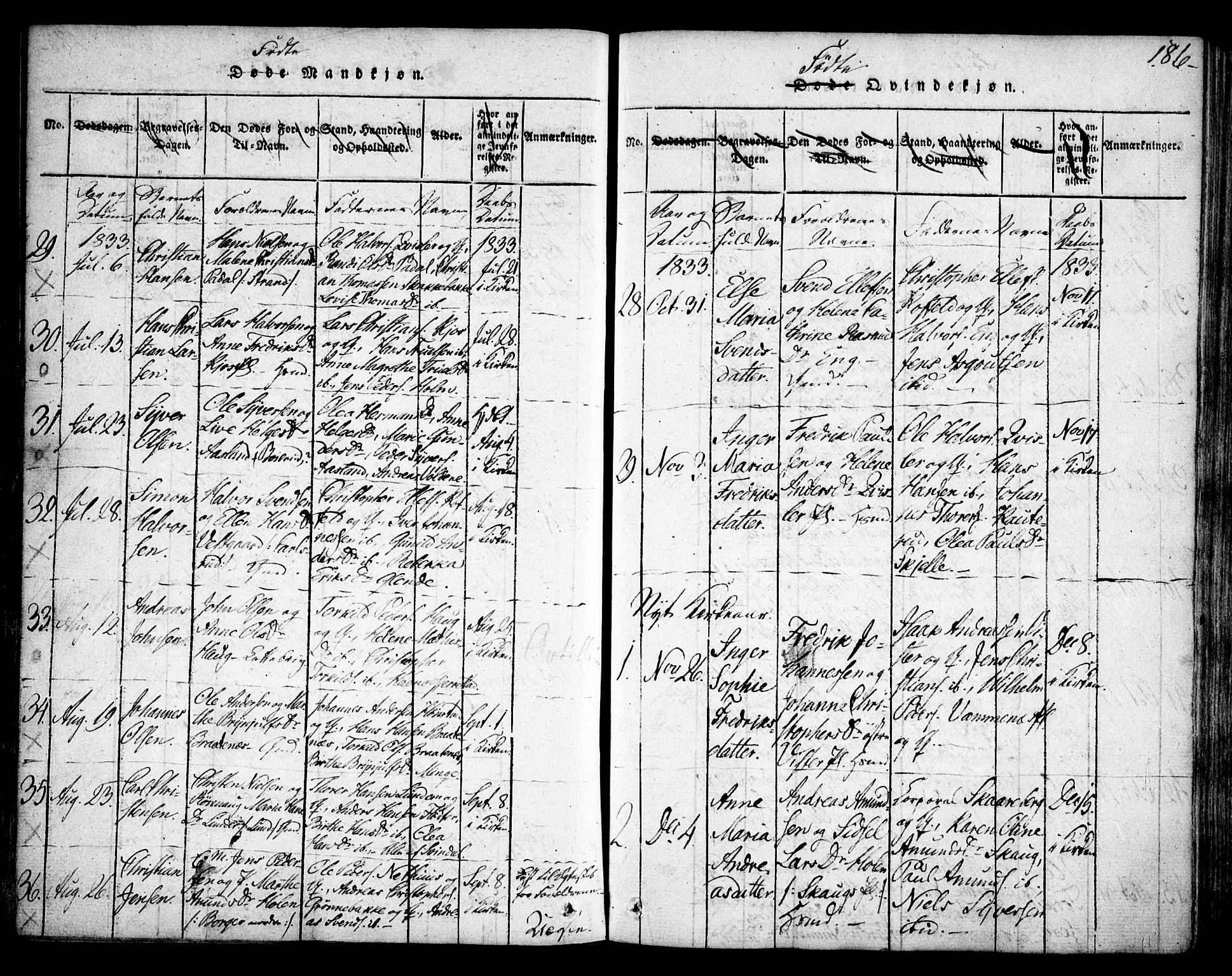 Skiptvet prestekontor Kirkebøker, AV/SAO-A-20009/F/Fa/L0005: Parish register (official) no. 5, 1814-1838, p. 186