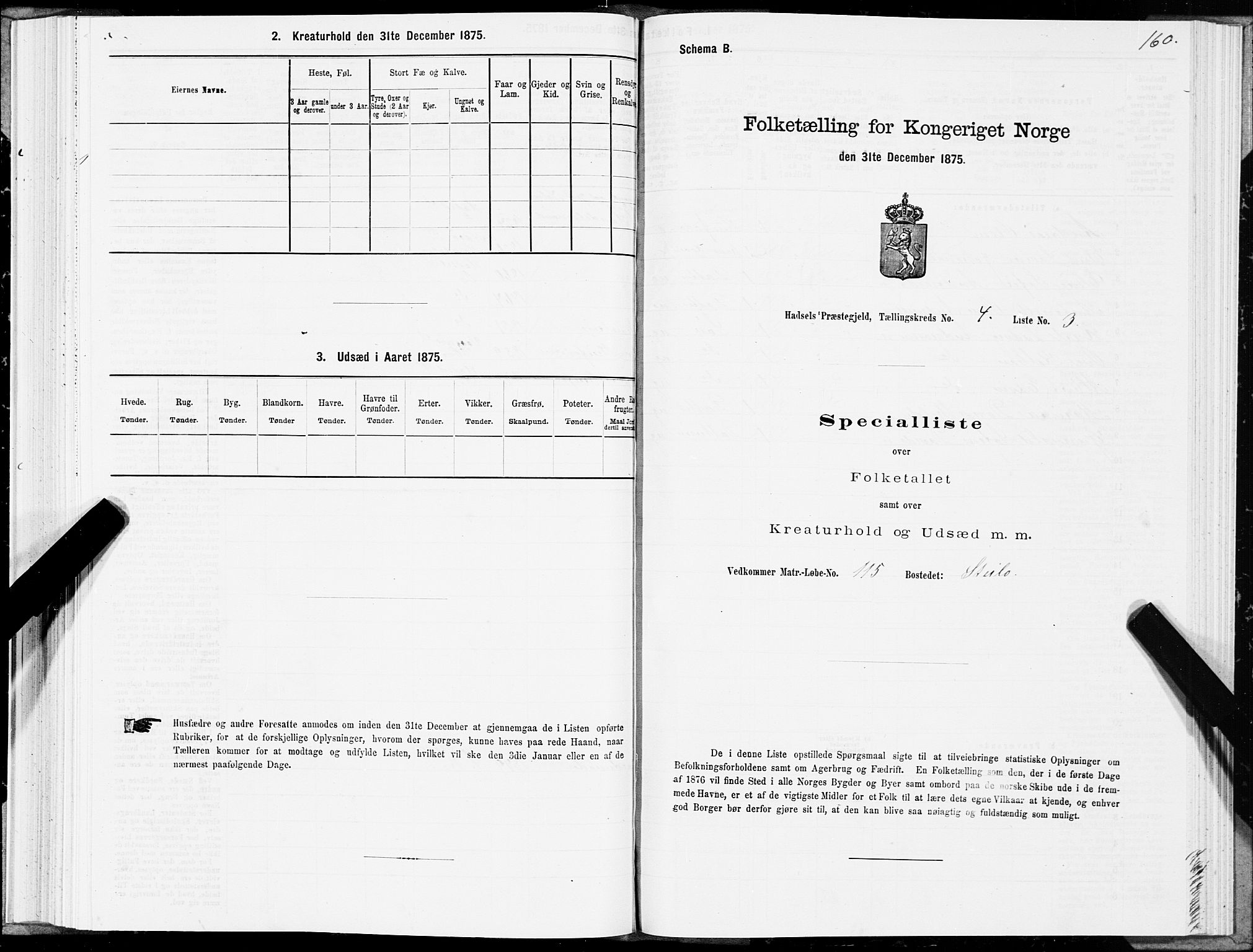 SAT, 1875 census for 1866P Hadsel, 1875, p. 2160