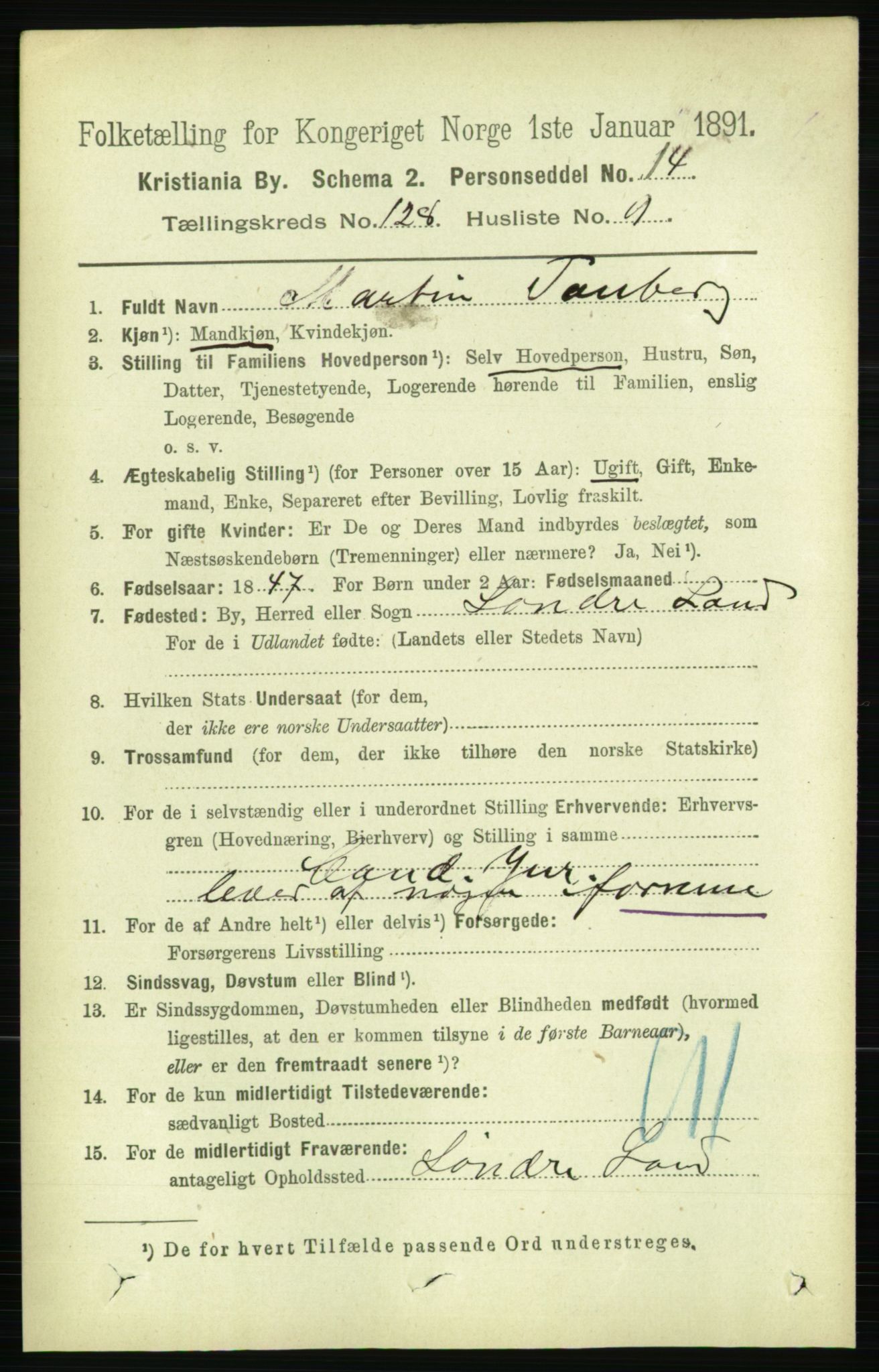 RA, 1891 census for 0301 Kristiania, 1891, p. 68851