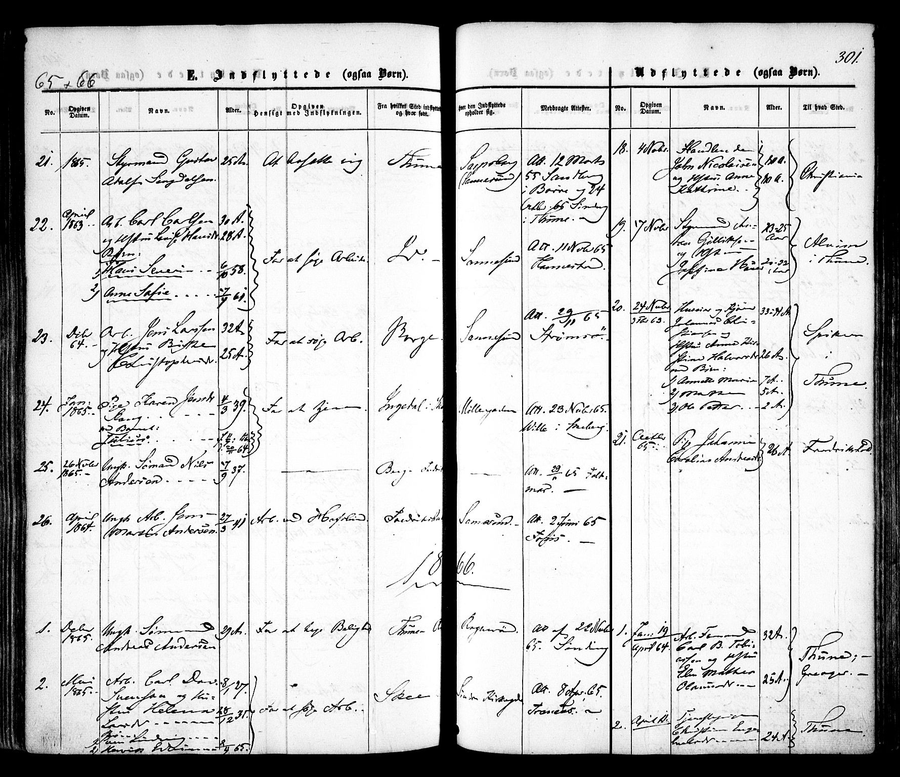 Sarpsborg prestekontor Kirkebøker, AV/SAO-A-2006/F/Fa/L0001: Parish register (official) no. 1, 1859-1868, p. 301