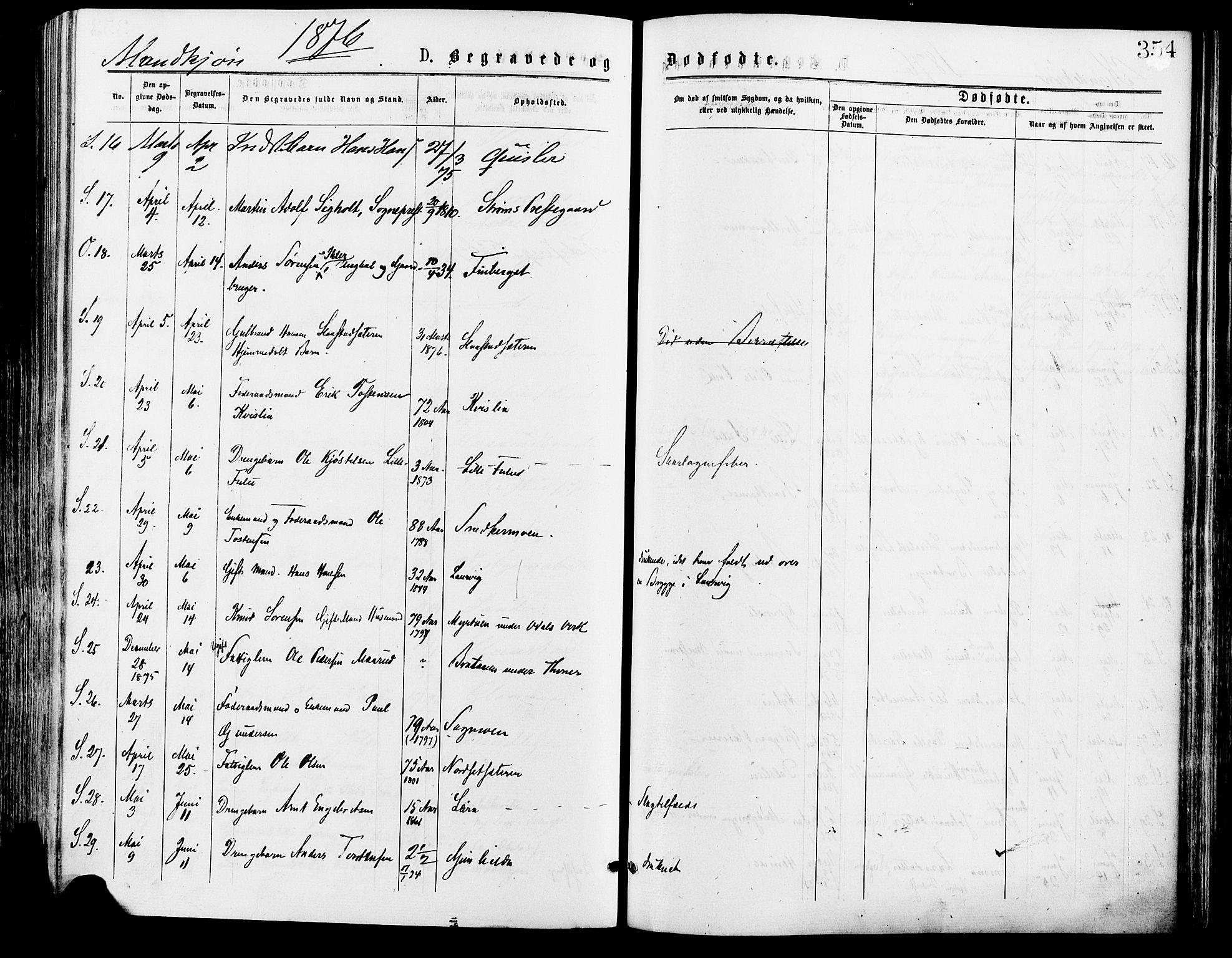 Sør-Odal prestekontor, AV/SAH-PREST-030/H/Ha/Haa/L0005: Parish register (official) no. 5, 1876-1885, p. 354