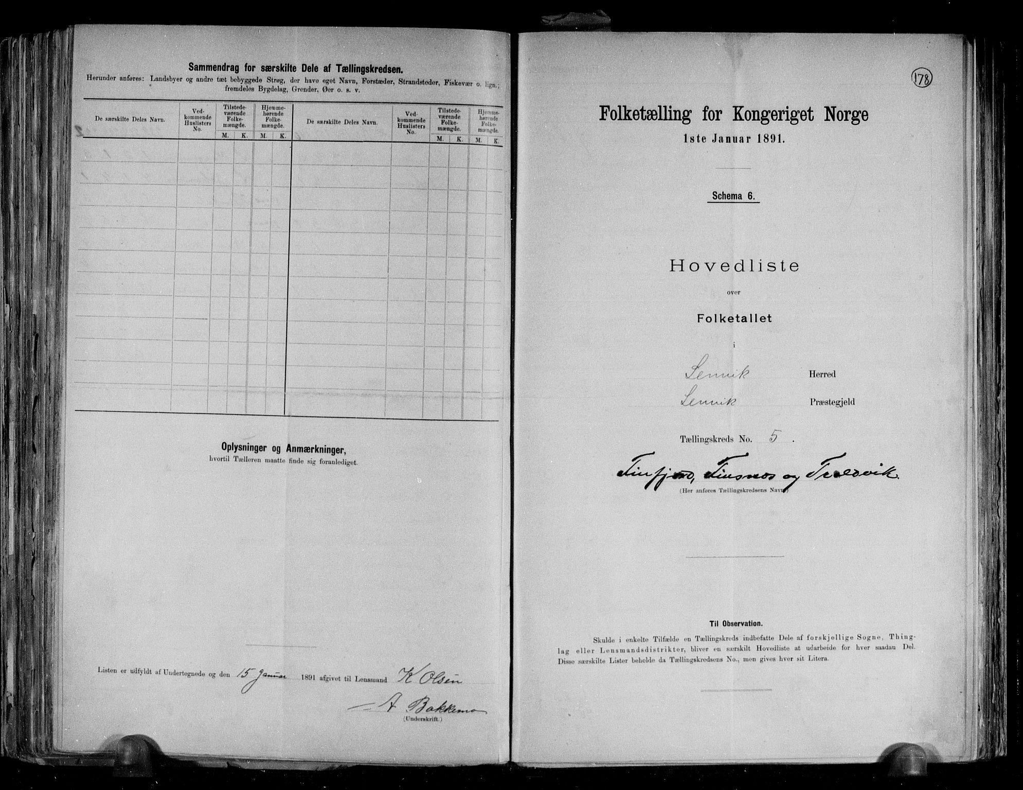 RA, 1891 census for 1931 Lenvik, 1891, p. 15