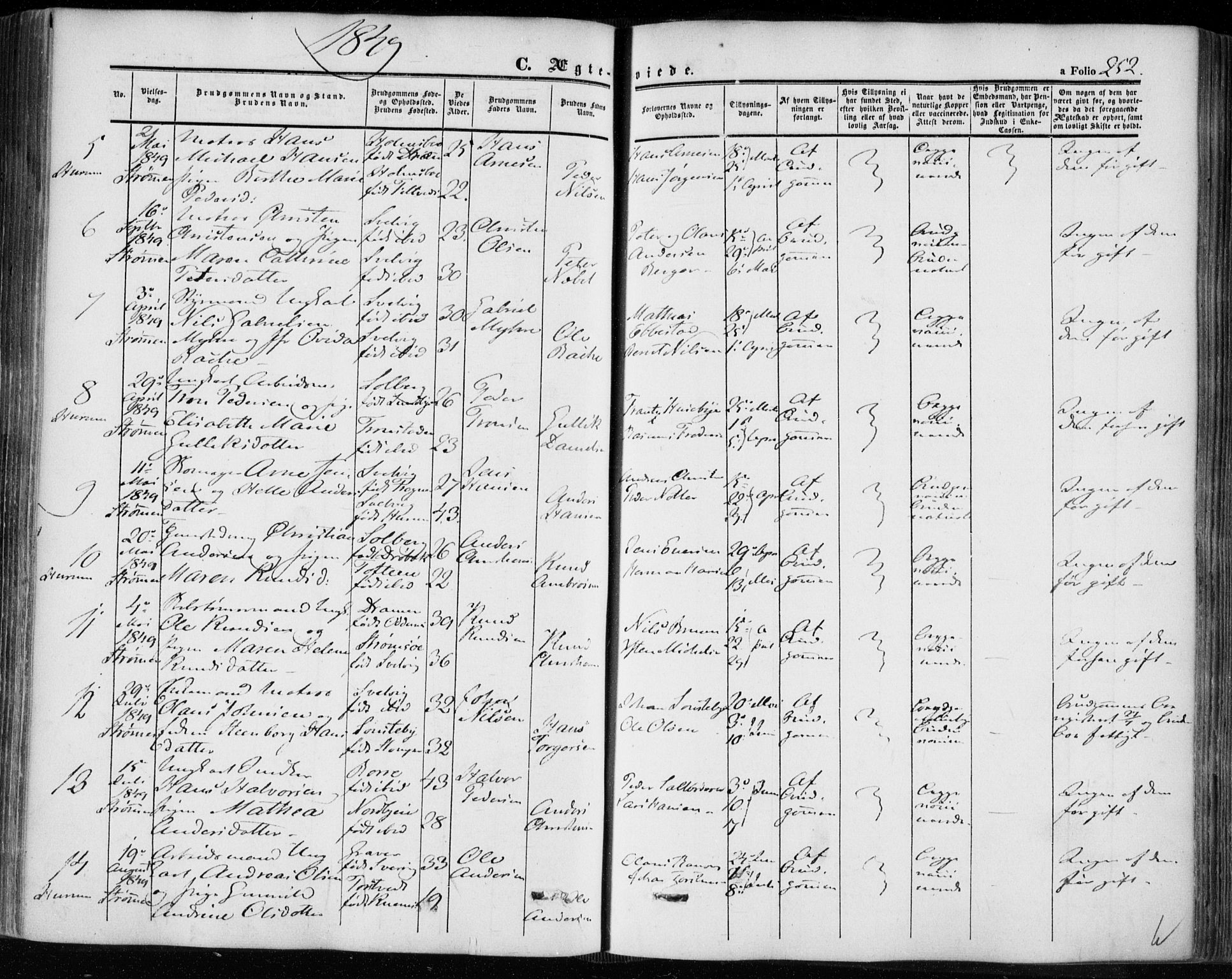 Hurum kirkebøker, SAKO/A-229/F/Fa/L0011: Parish register (official) no. 11, 1847-1860, p. 252