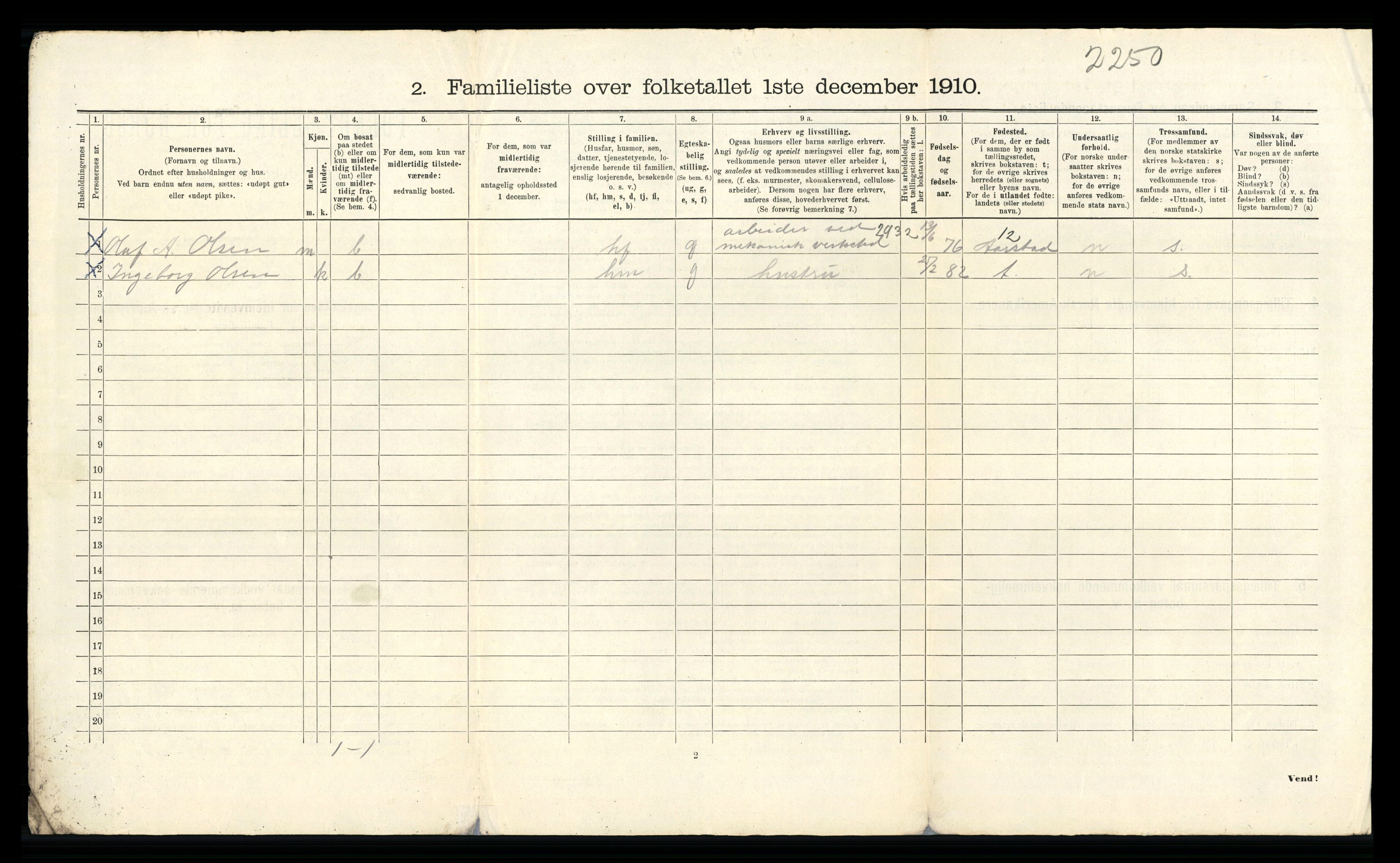 RA, 1910 census for Bergen, 1910, p. 36772