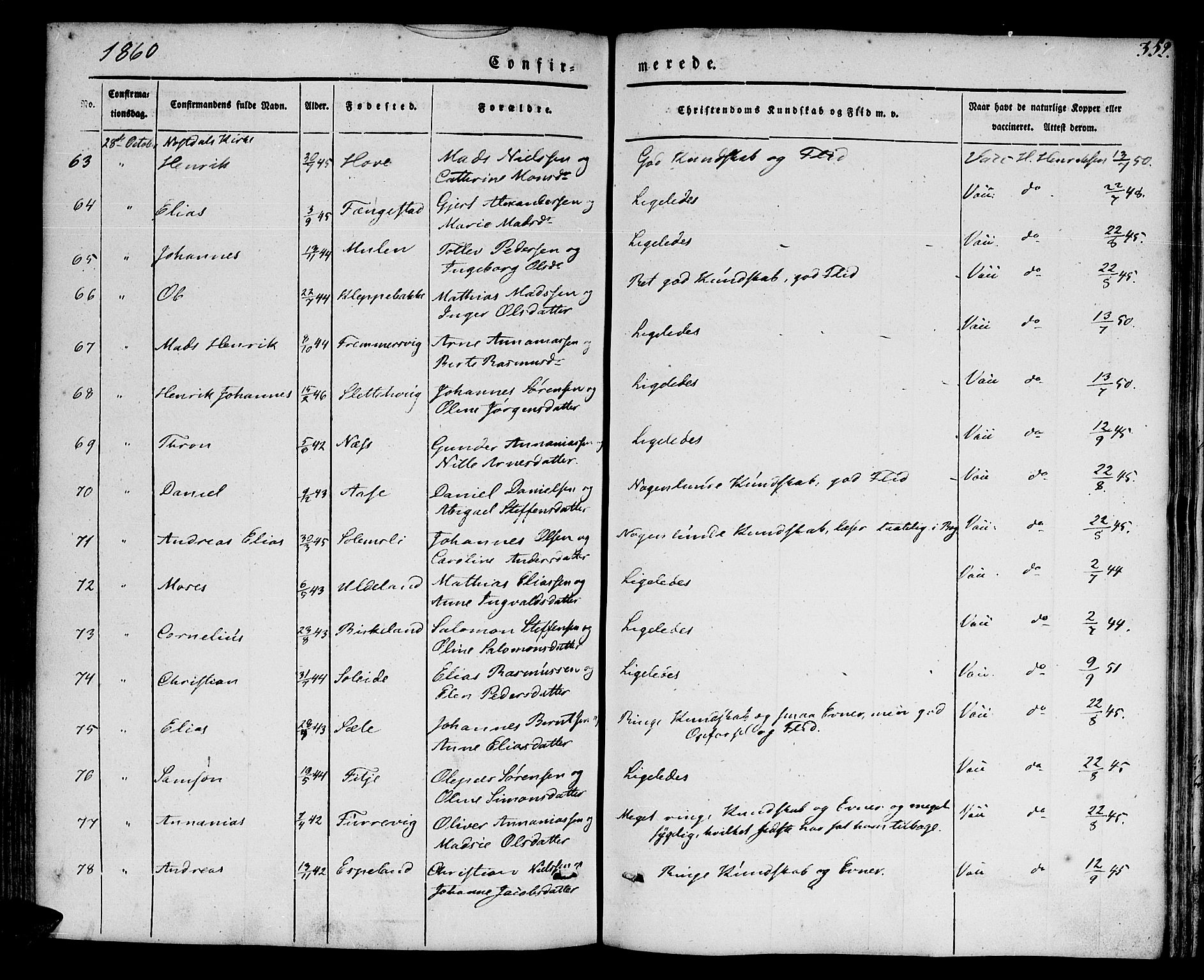 Førde sokneprestembete, AV/SAB-A-79901/H/Haa/Haaa/L0007: Parish register (official) no. A 7, 1843-1860, p. 352