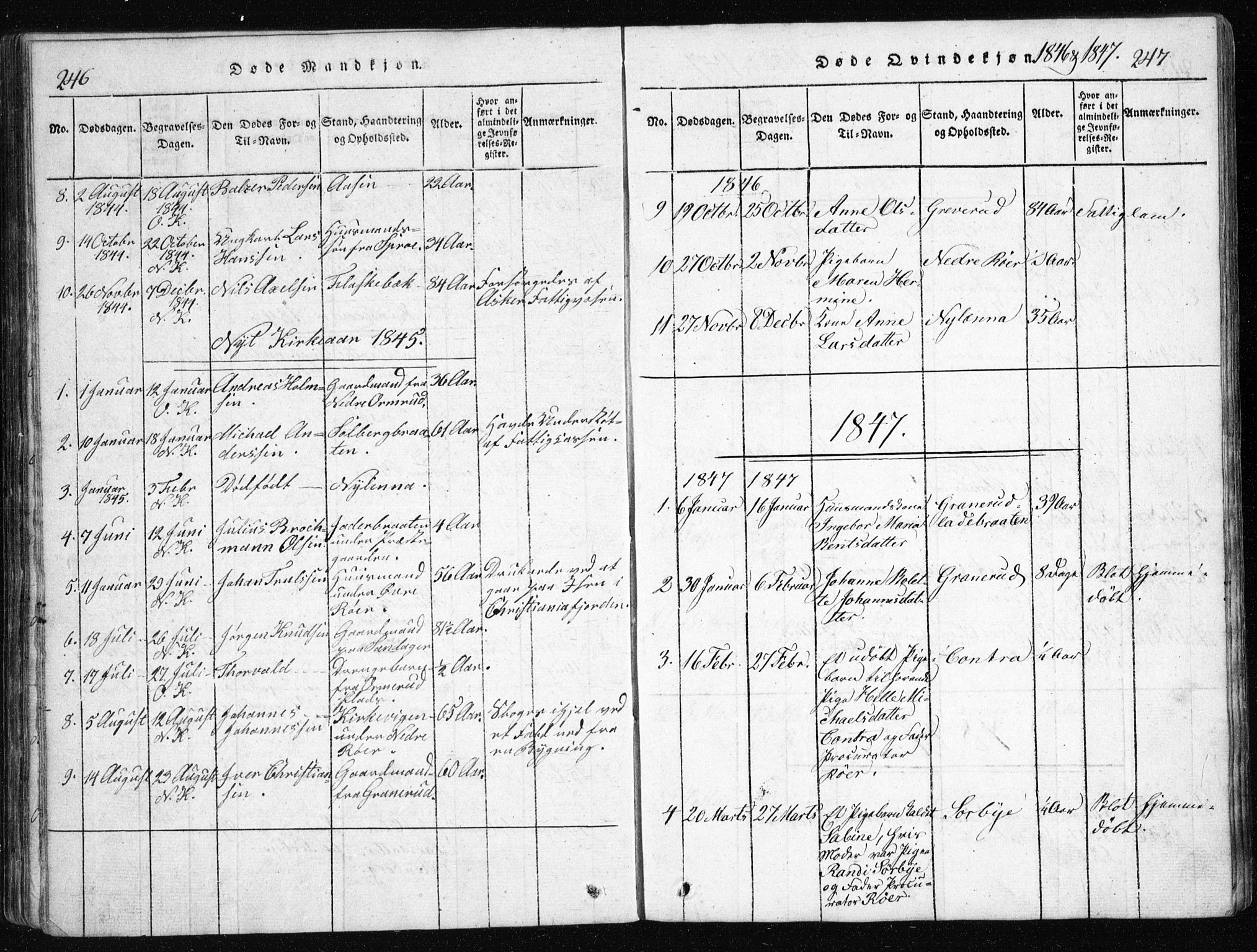 Nesodden prestekontor Kirkebøker, AV/SAO-A-10013/G/Ga/L0001: Parish register (copy) no. I 1, 1814-1847, p. 246-247