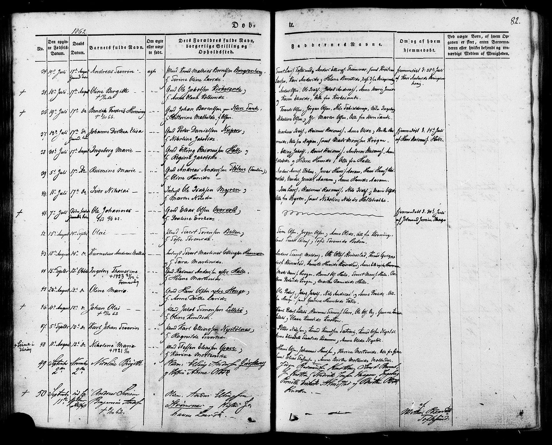 Ministerialprotokoller, klokkerbøker og fødselsregistre - Møre og Romsdal, AV/SAT-A-1454/503/L0034: Parish register (official) no. 503A02, 1841-1884, p. 82