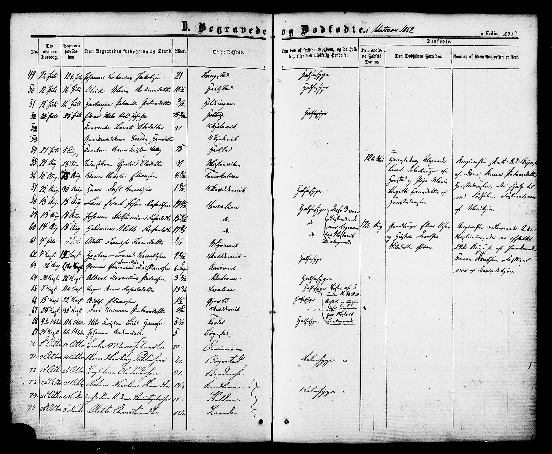 Ministerialprotokoller, klokkerbøker og fødselsregistre - Nordland, AV/SAT-A-1459/810/L0146: Parish register (official) no. 810A08 /1, 1862-1874, p. 235