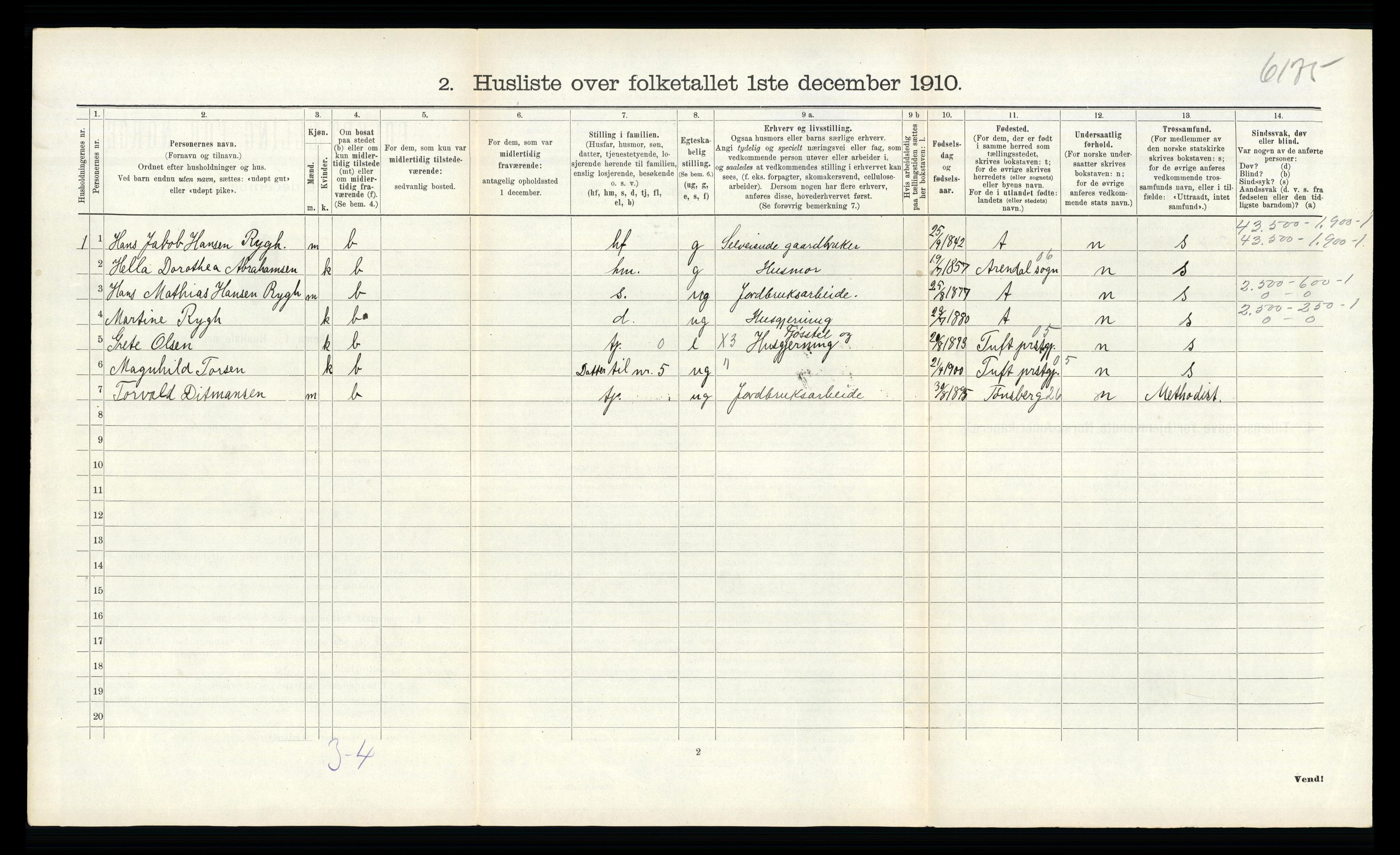 RA, 1910 census for Sem, 1910, p. 237