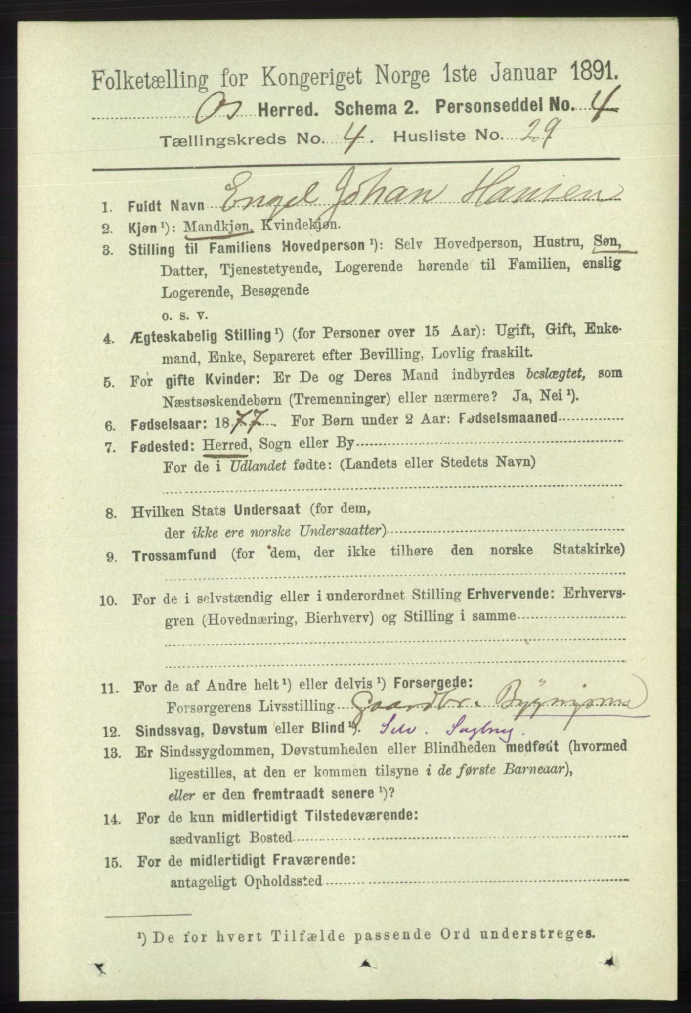 RA, 1891 census for 1243 Os, 1891, p. 1076