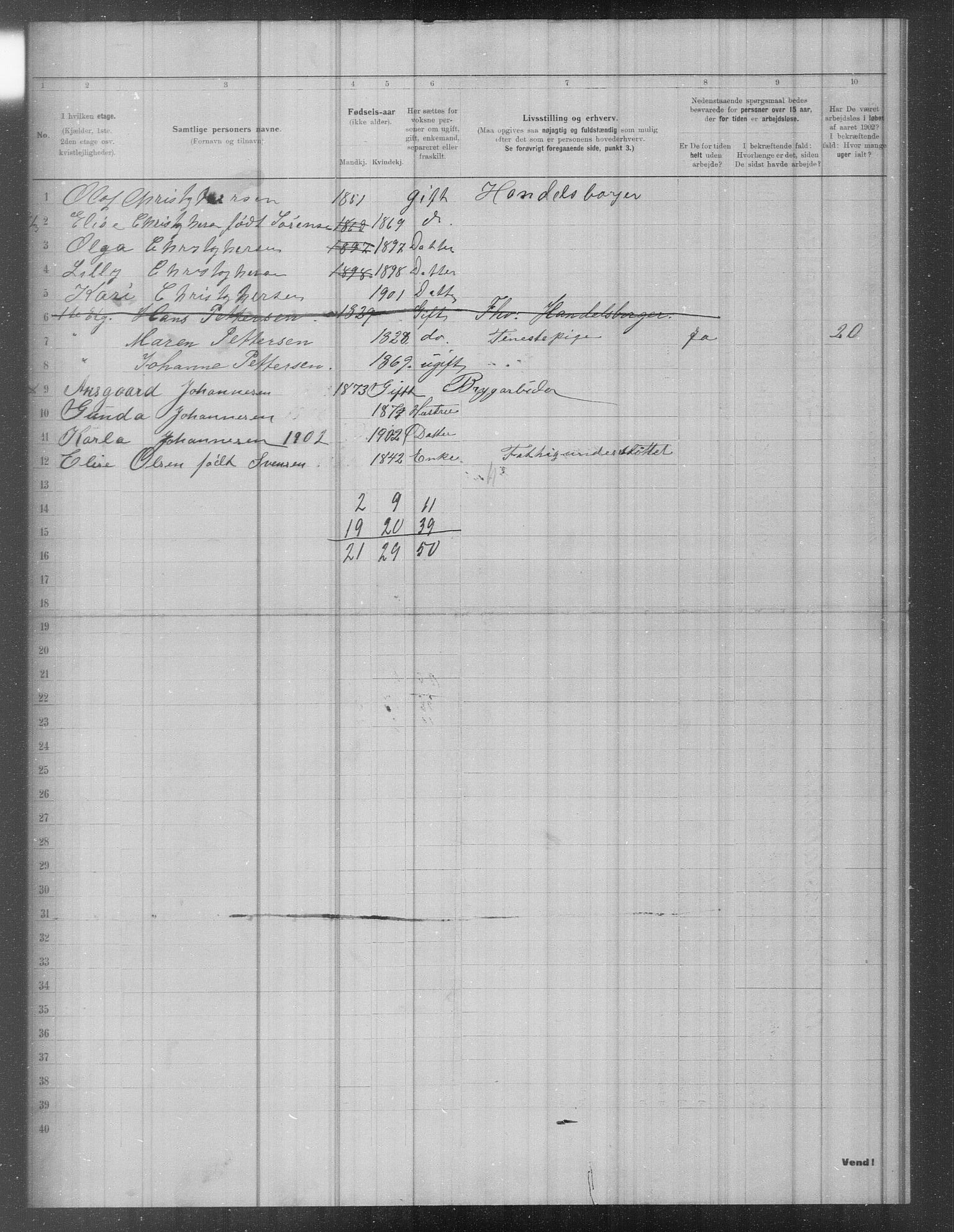 OBA, Municipal Census 1902 for Kristiania, 1902, p. 2456