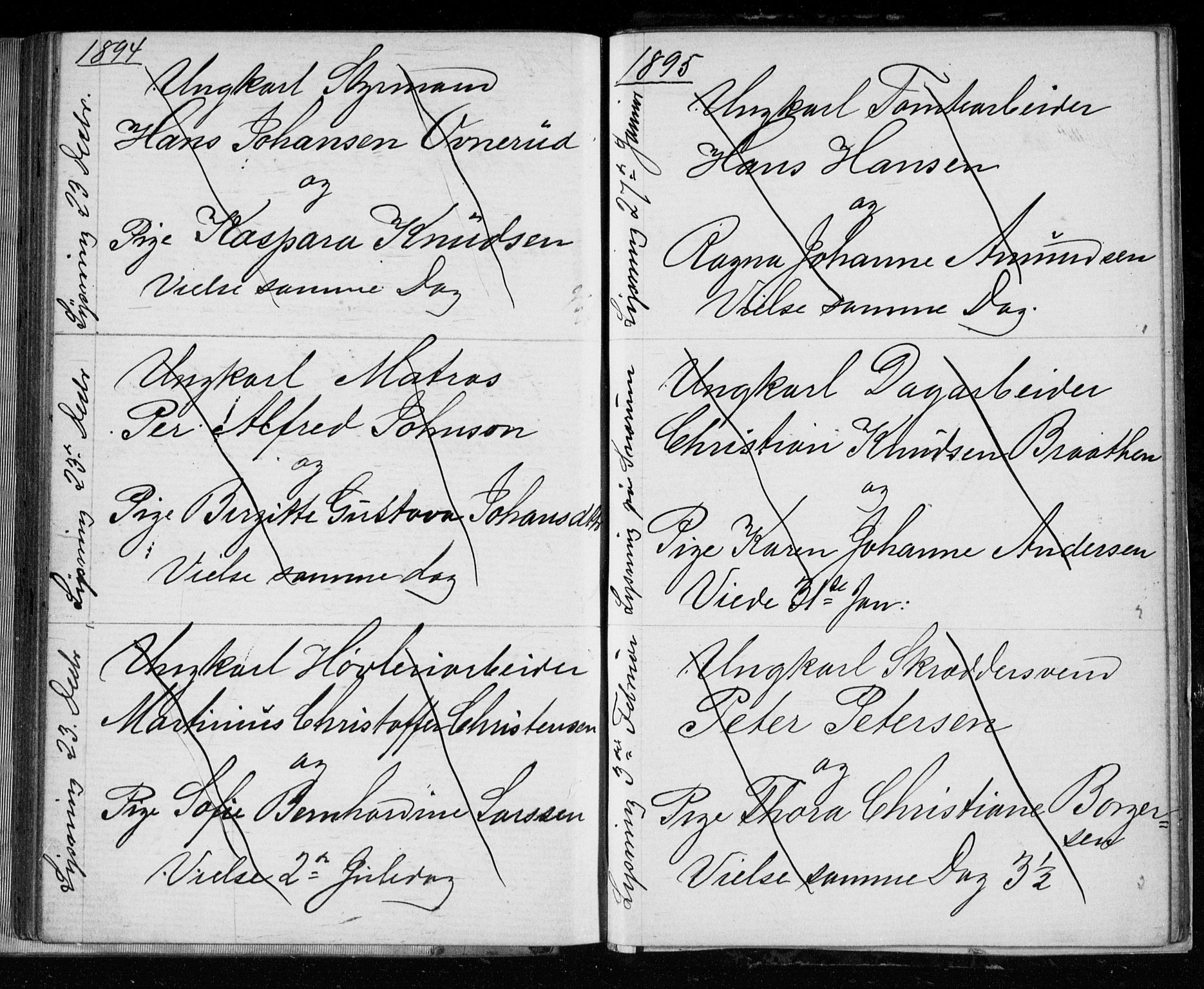 Bragernes kirkebøker, SAKO/A-6/H/Ha/L0006: Banns register no. 6, 1873-1896