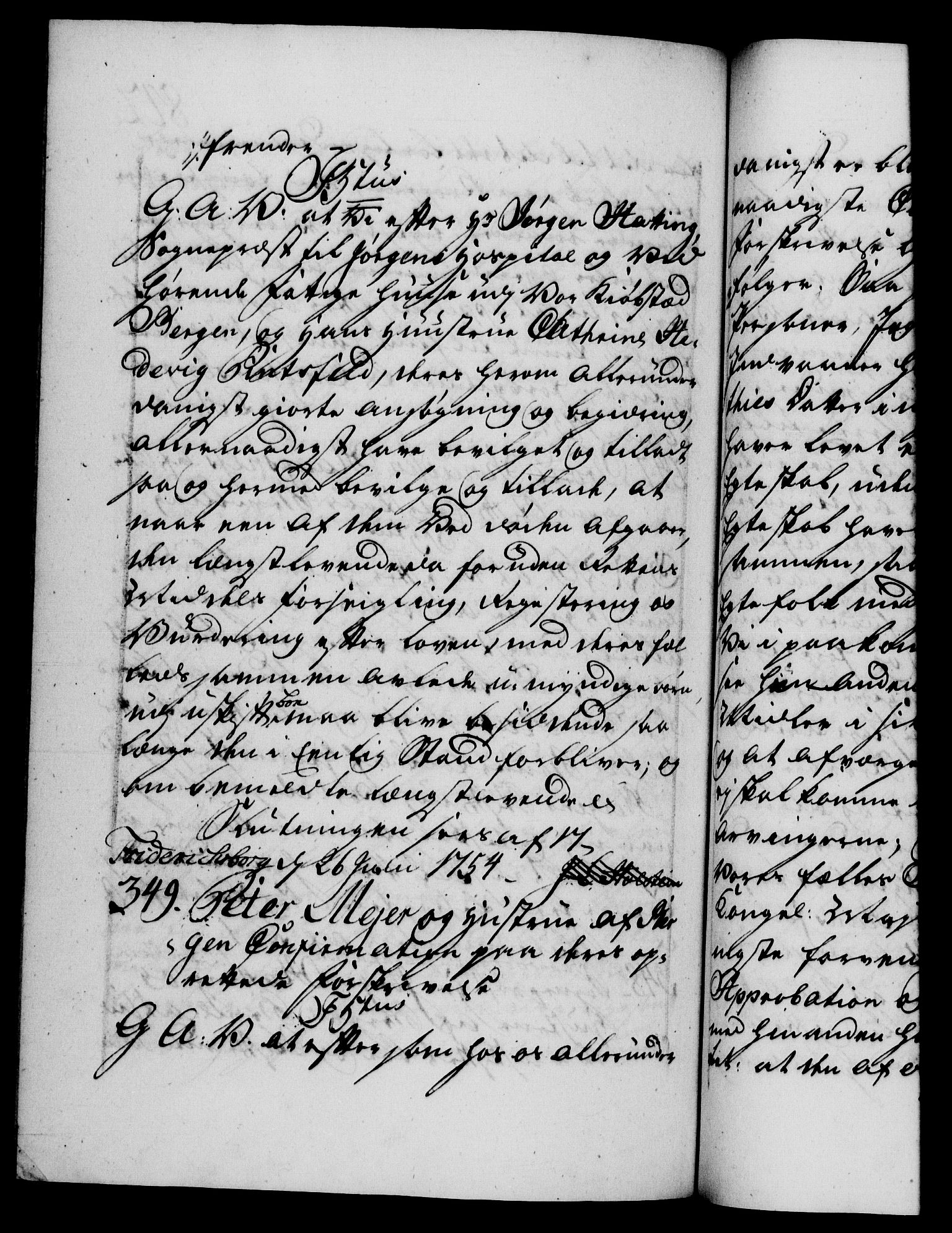 Danske Kanselli 1572-1799, AV/RA-EA-3023/F/Fc/Fca/Fcaa/L0038: Norske registre, 1753-1754, p. 842b