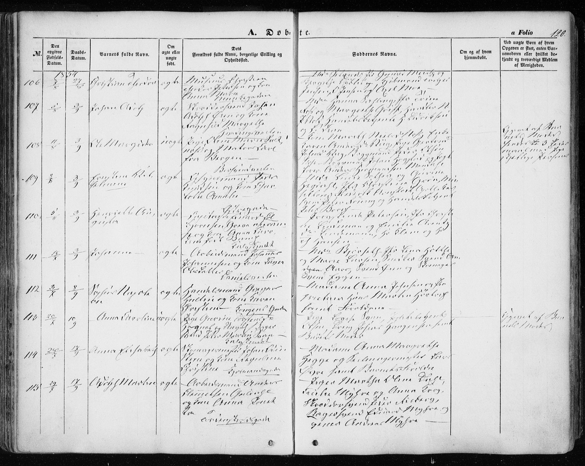 Ministerialprotokoller, klokkerbøker og fødselsregistre - Sør-Trøndelag, AV/SAT-A-1456/601/L0051: Parish register (official) no. 601A19, 1848-1857, p. 120