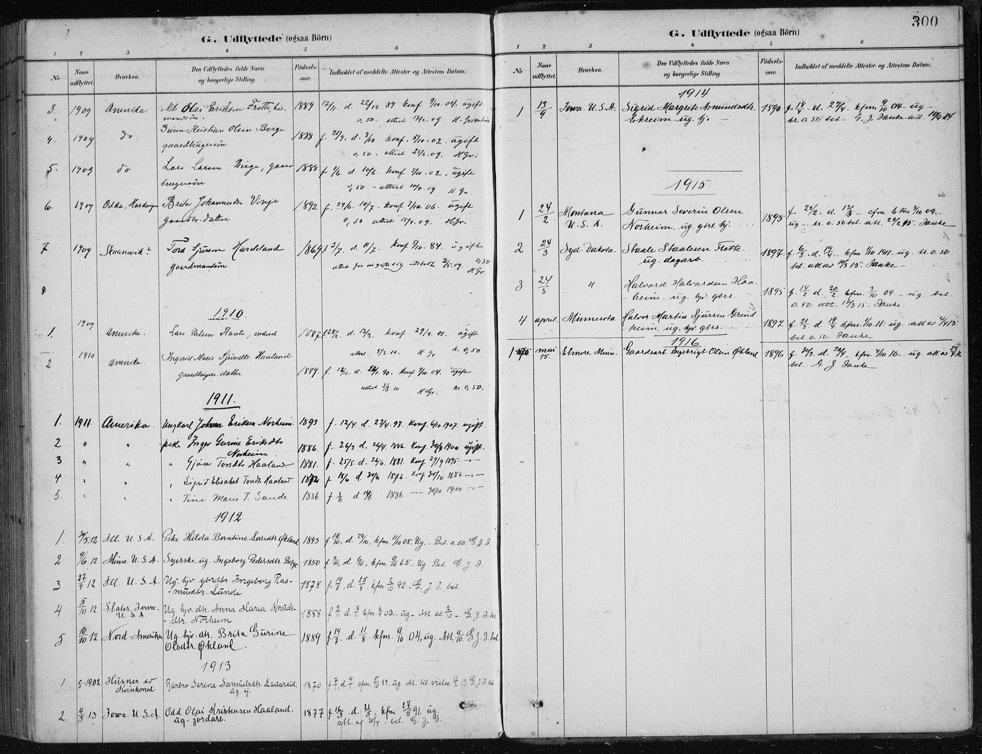 Etne sokneprestembete, SAB/A-75001/H/Haa: Parish register (official) no. D  1, 1879-1919, p. 300