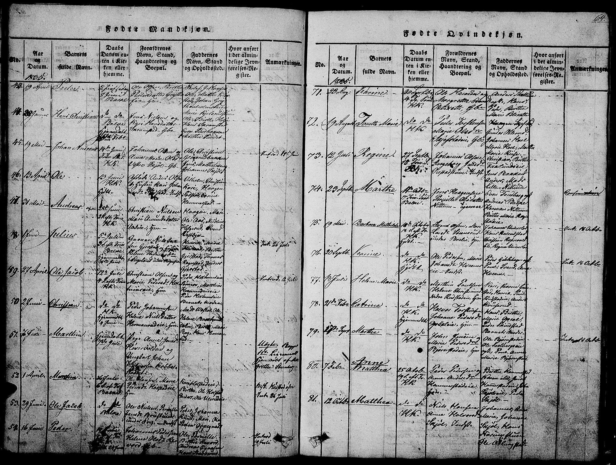 Østre Toten prestekontor, AV/SAH-PREST-104/H/Ha/Hab/L0001: Parish register (copy) no. 1, 1827-1839, p. 64