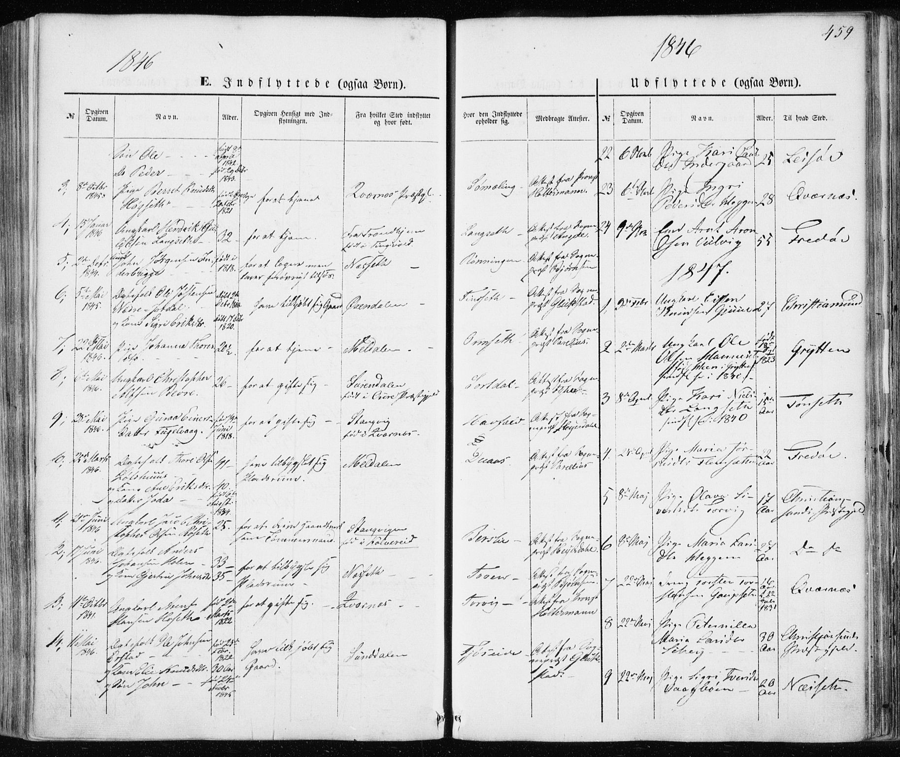 Ministerialprotokoller, klokkerbøker og fødselsregistre - Møre og Romsdal, SAT/A-1454/586/L0984: Parish register (official) no. 586A10, 1844-1856, p. 459