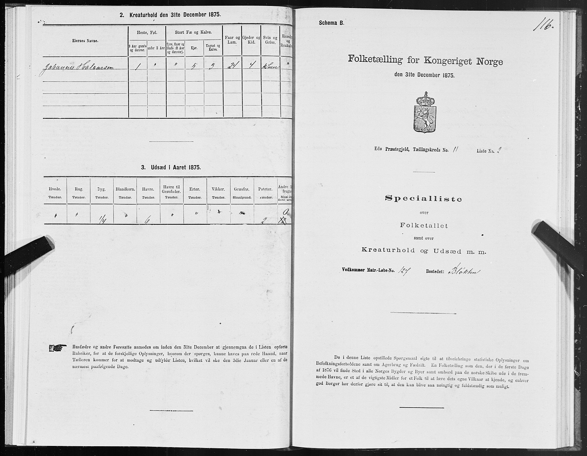 SAT, 1875 census for 1573P Edøy, 1875, p. 5116