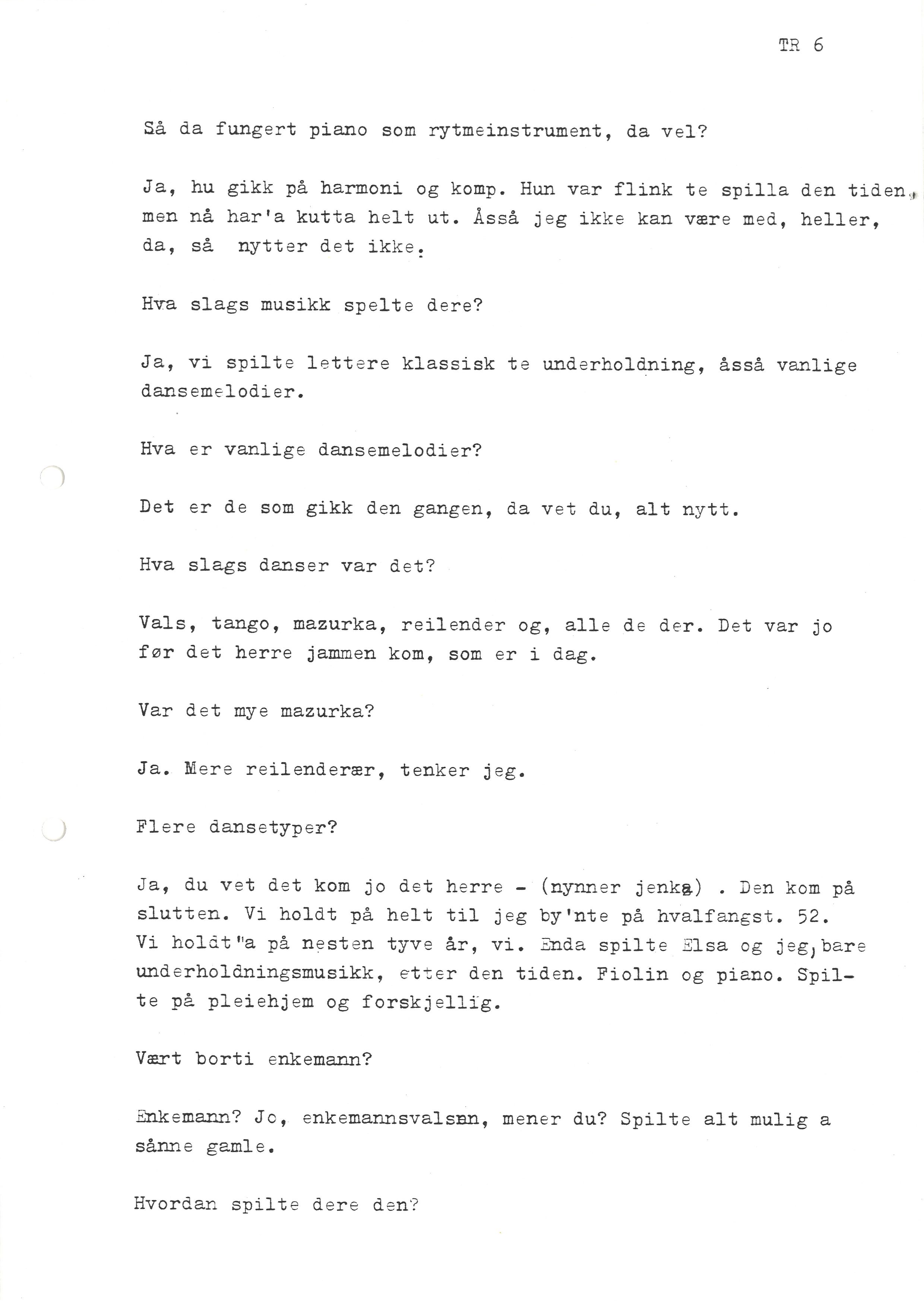 Sa 16 - Folkemusikk fra Vestfold, Gjerdesamlingen, VEMU/A-1868/I/L0001: Informantregister med intervjunedtegnelser, 1979-1986