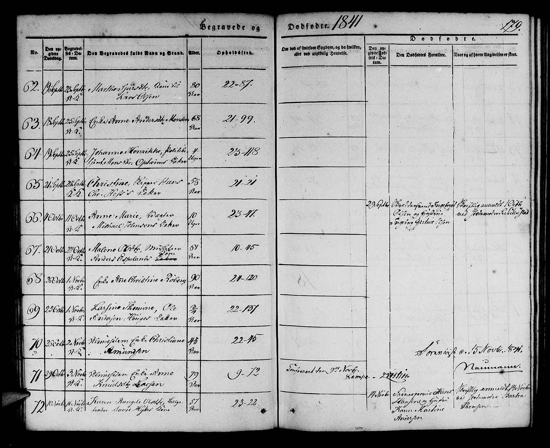 Korskirken sokneprestembete, AV/SAB-A-76101/H/Haa/L0043: Parish register (official) no. E 1, 1834-1848, p. 179