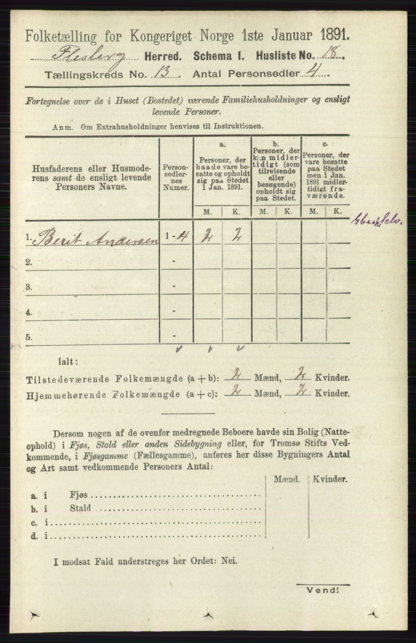 RA, 1891 census for 0631 Flesberg, 1891, p. 2202