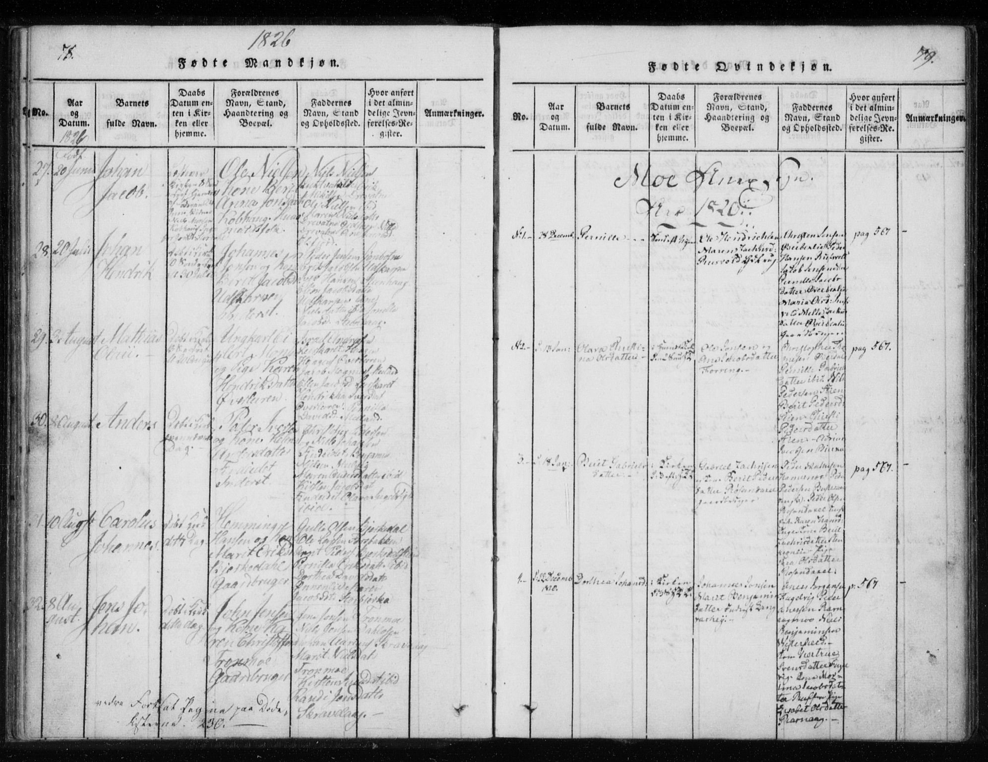 Ministerialprotokoller, klokkerbøker og fødselsregistre - Nordland, SAT/A-1459/825/L0353: Parish register (official) no. 825A07, 1820-1826, p. 78-79