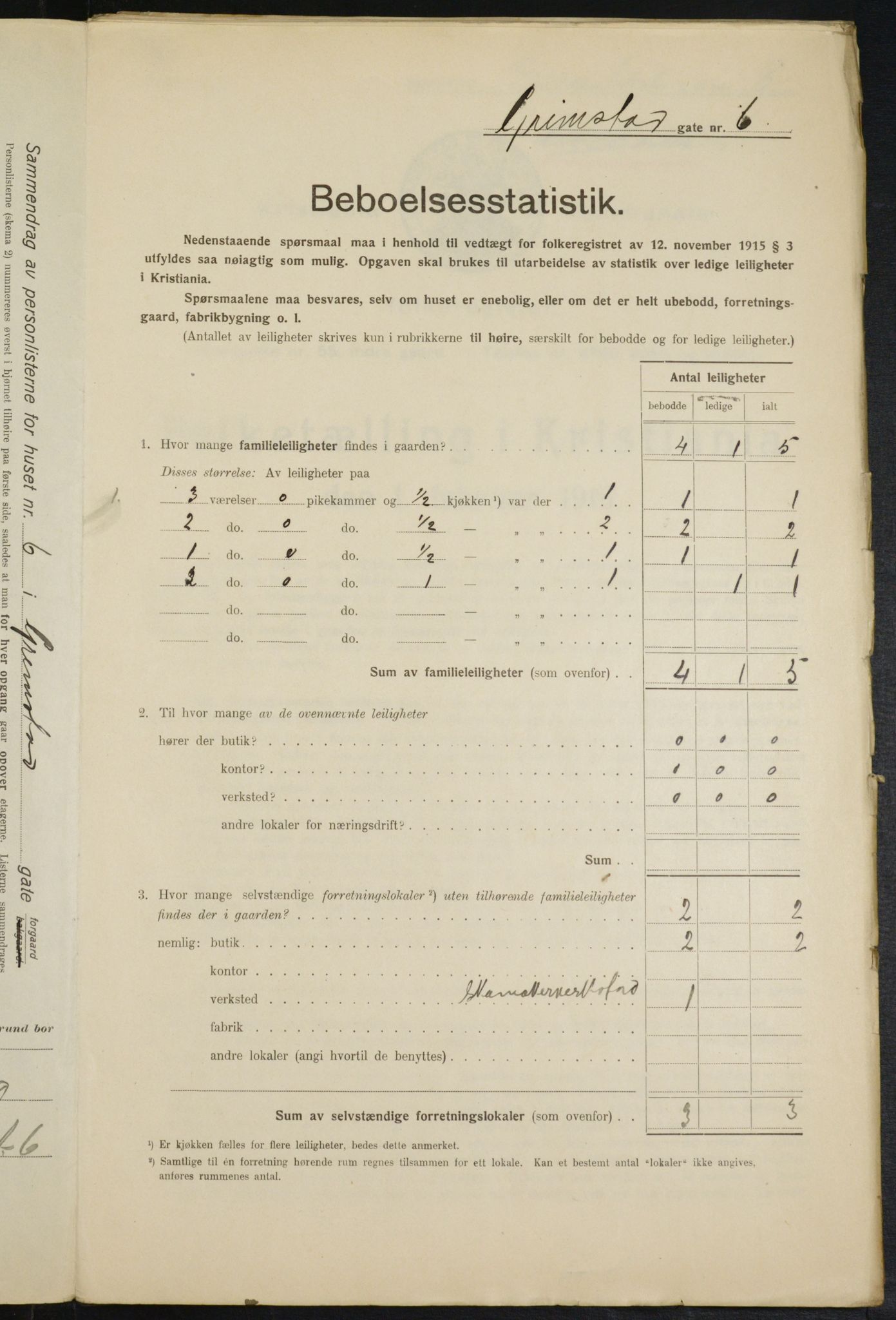 OBA, Municipal Census 1916 for Kristiania, 1916, p. 30511